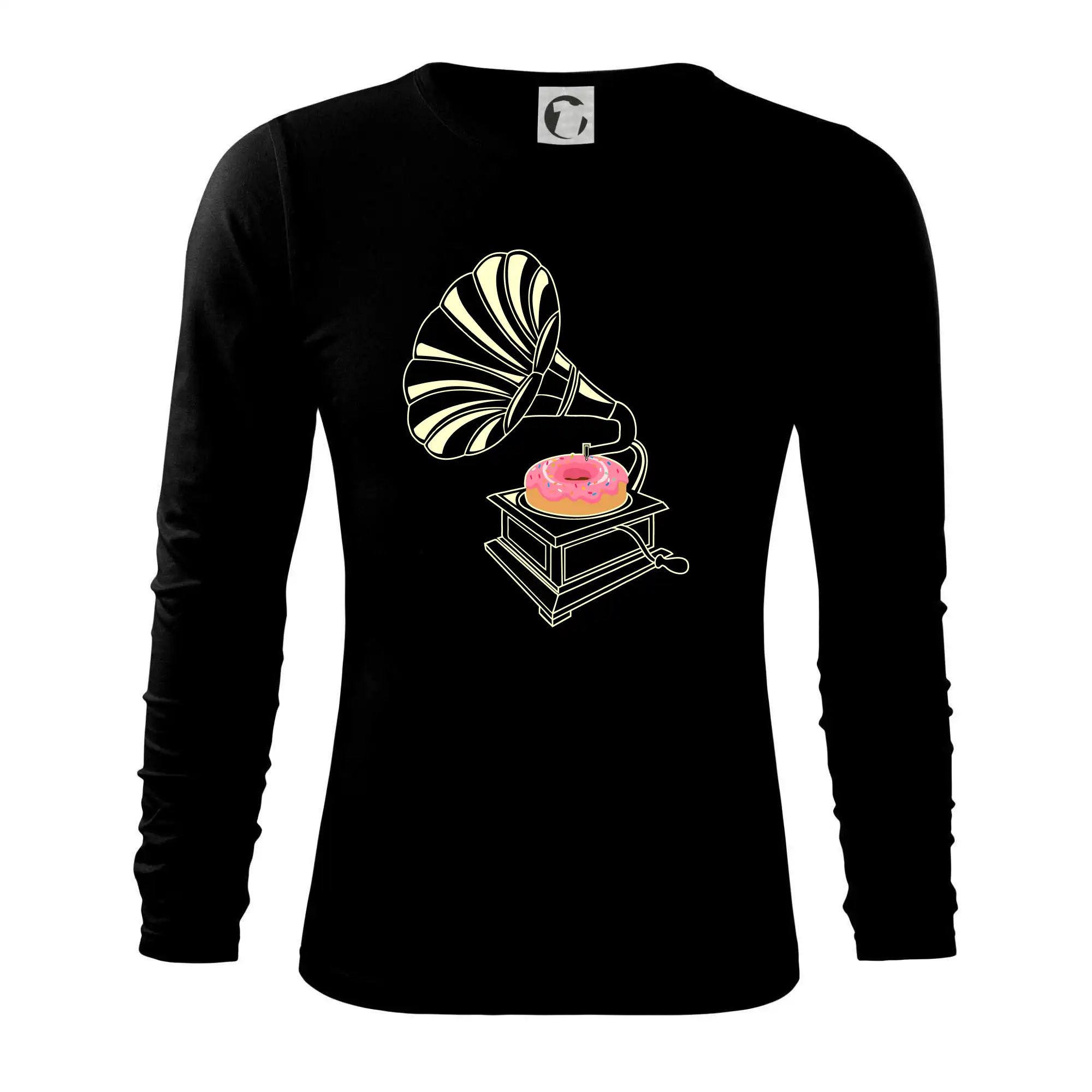 Hudobné tričká - Gramophone Donut - Tričko s dlhým rukávom FIT-T long sleeve