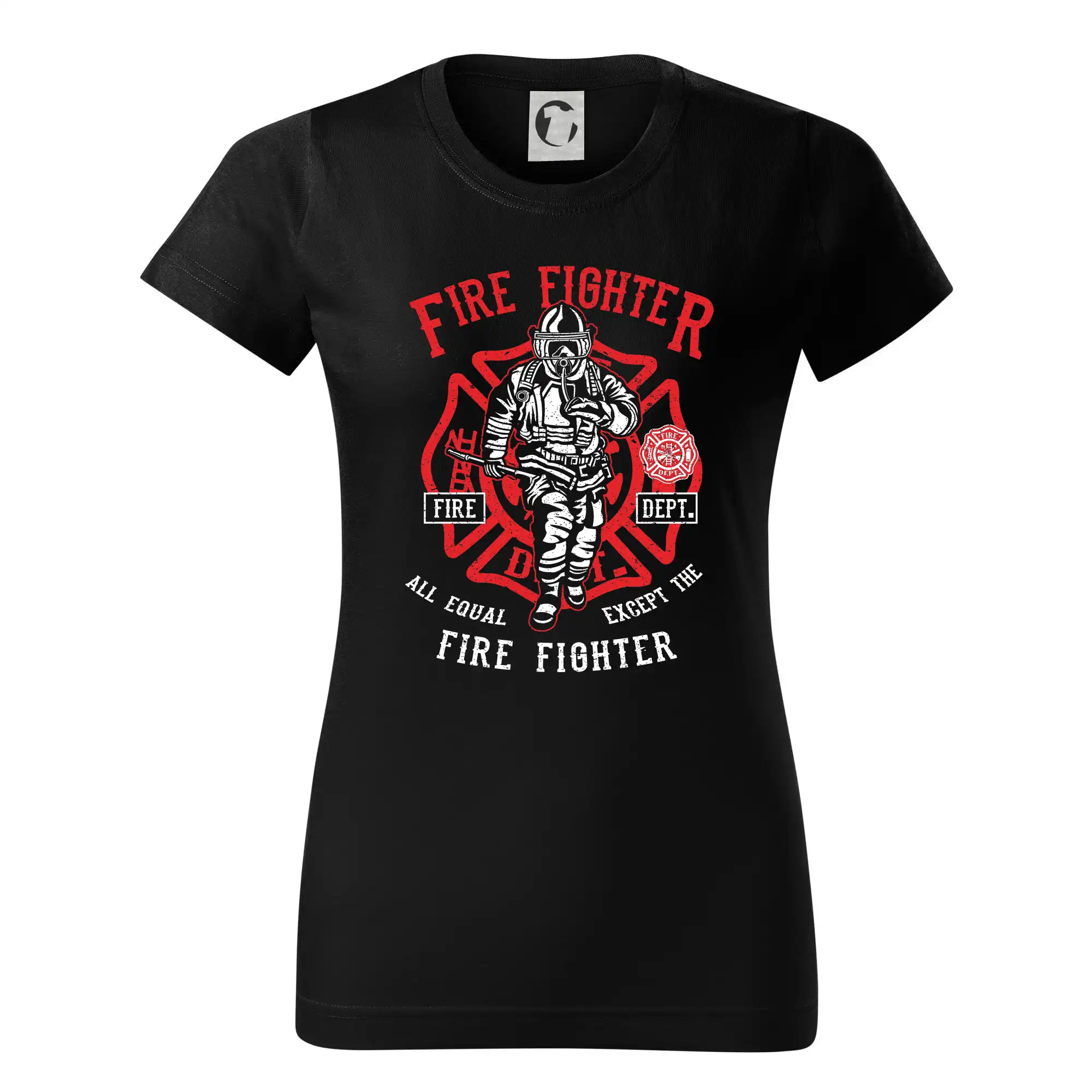 Originálne tričká pre hasičov - Fire Fighter - Dámske tričko basic - ľahko voľnejšie a dlhšie