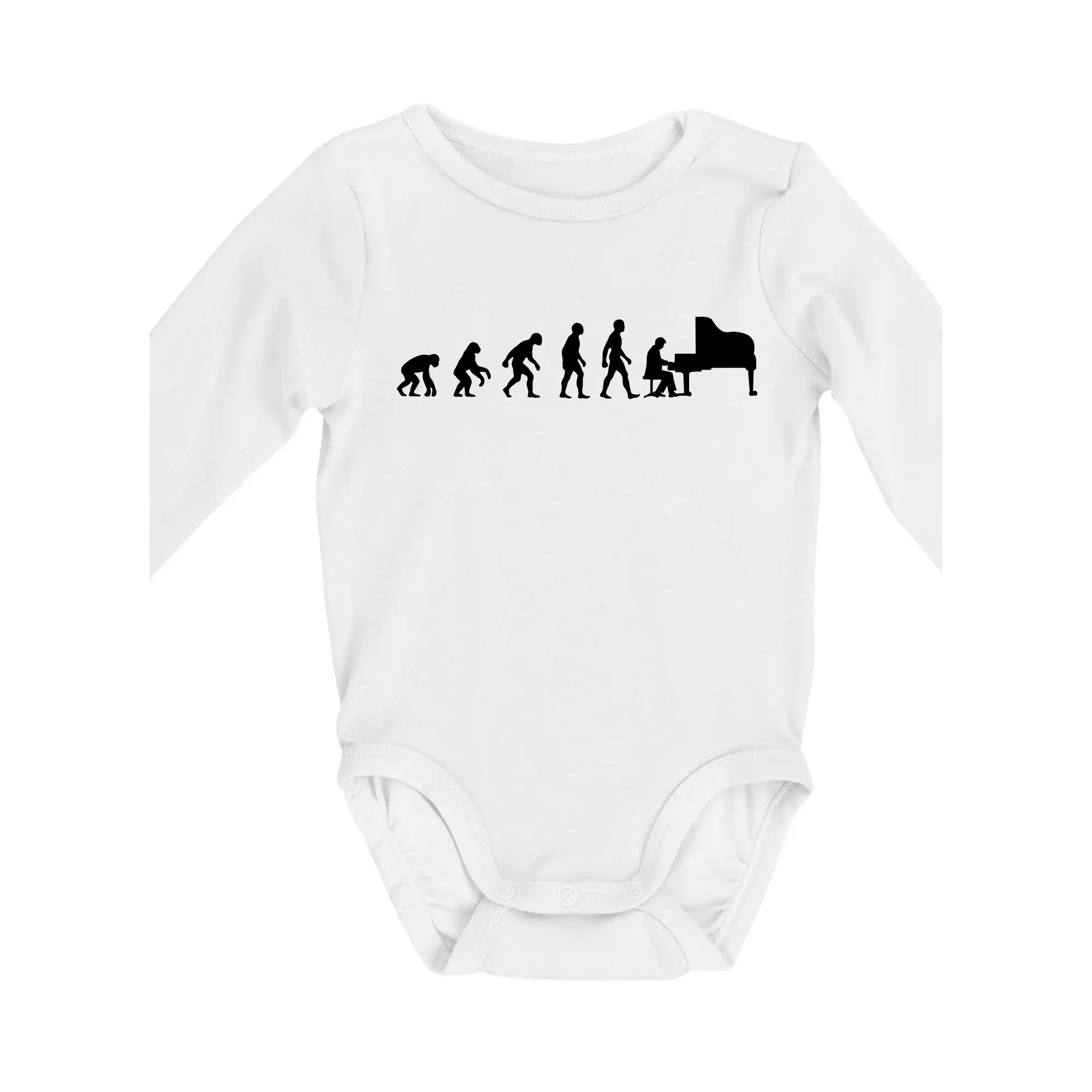 Evoluce piano - Body dojčenské s dlhým rukávom