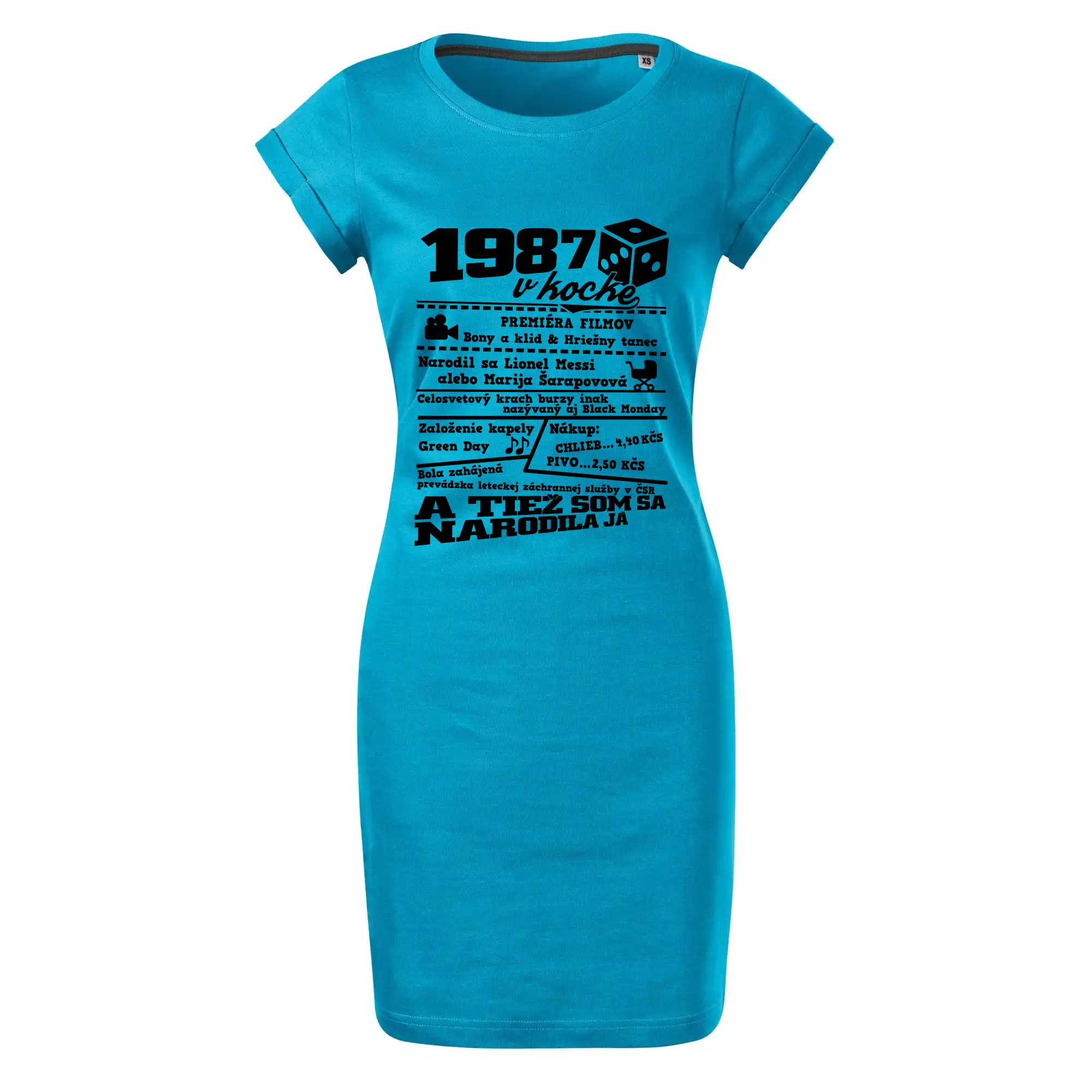 Trička s ročníkom 1987 - 1987 v kocke - Tričko Šaty FREEDOM