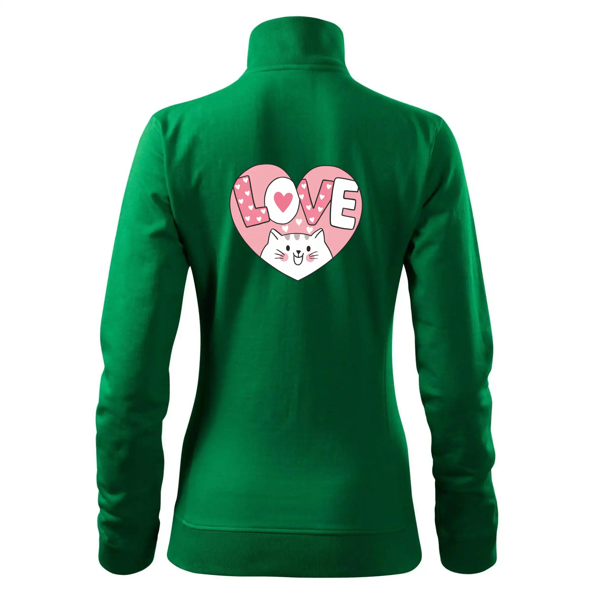 Kočka love - růžové srdce
