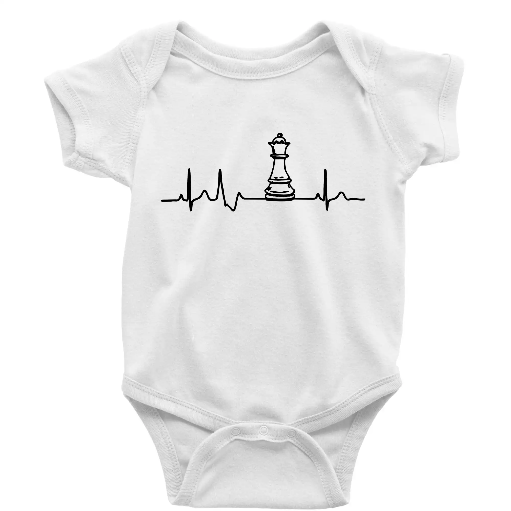 Tričká pre hráčov - EKG Šachové figúrky - dáma - Body dojčenské s krátkym rukávom