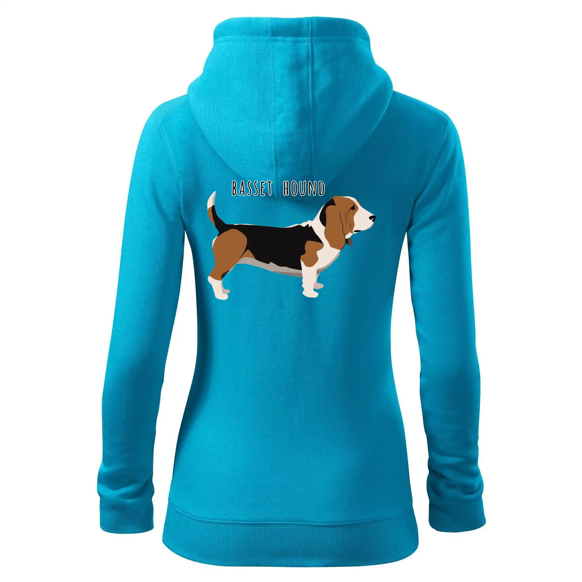Basset hound pes s nápisem