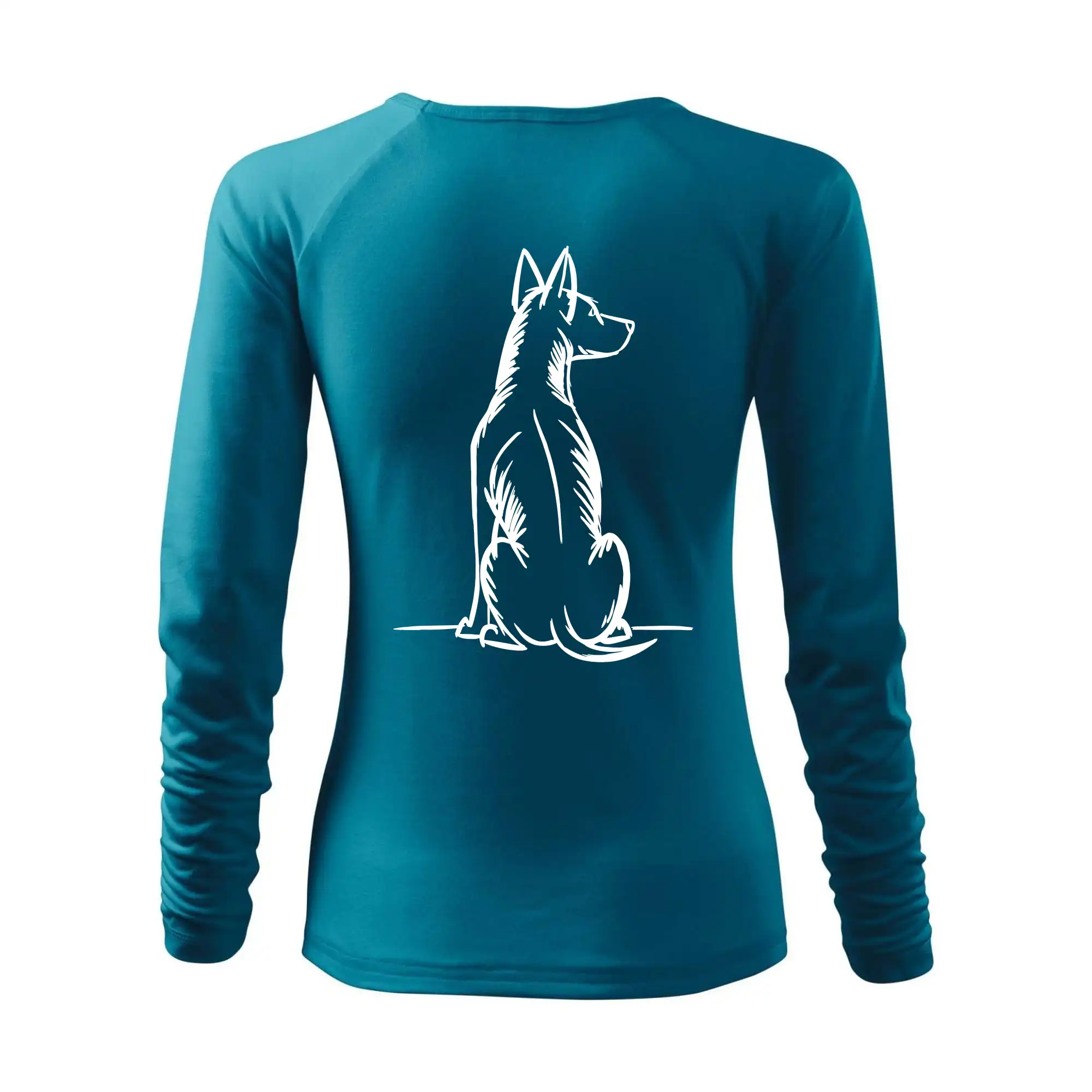 Pes kreslený zezadu