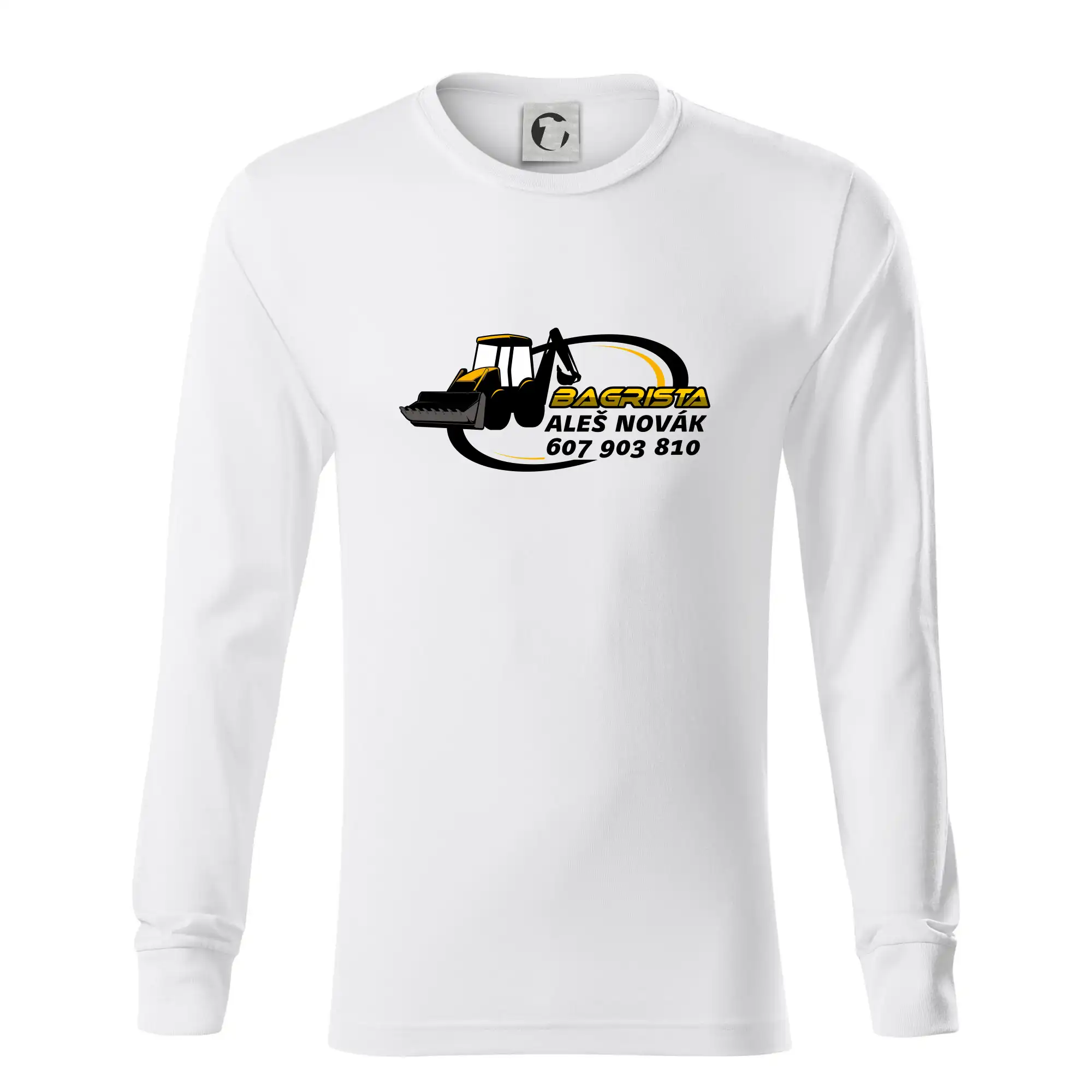 Bagrista v kruhu - vlastní nápis