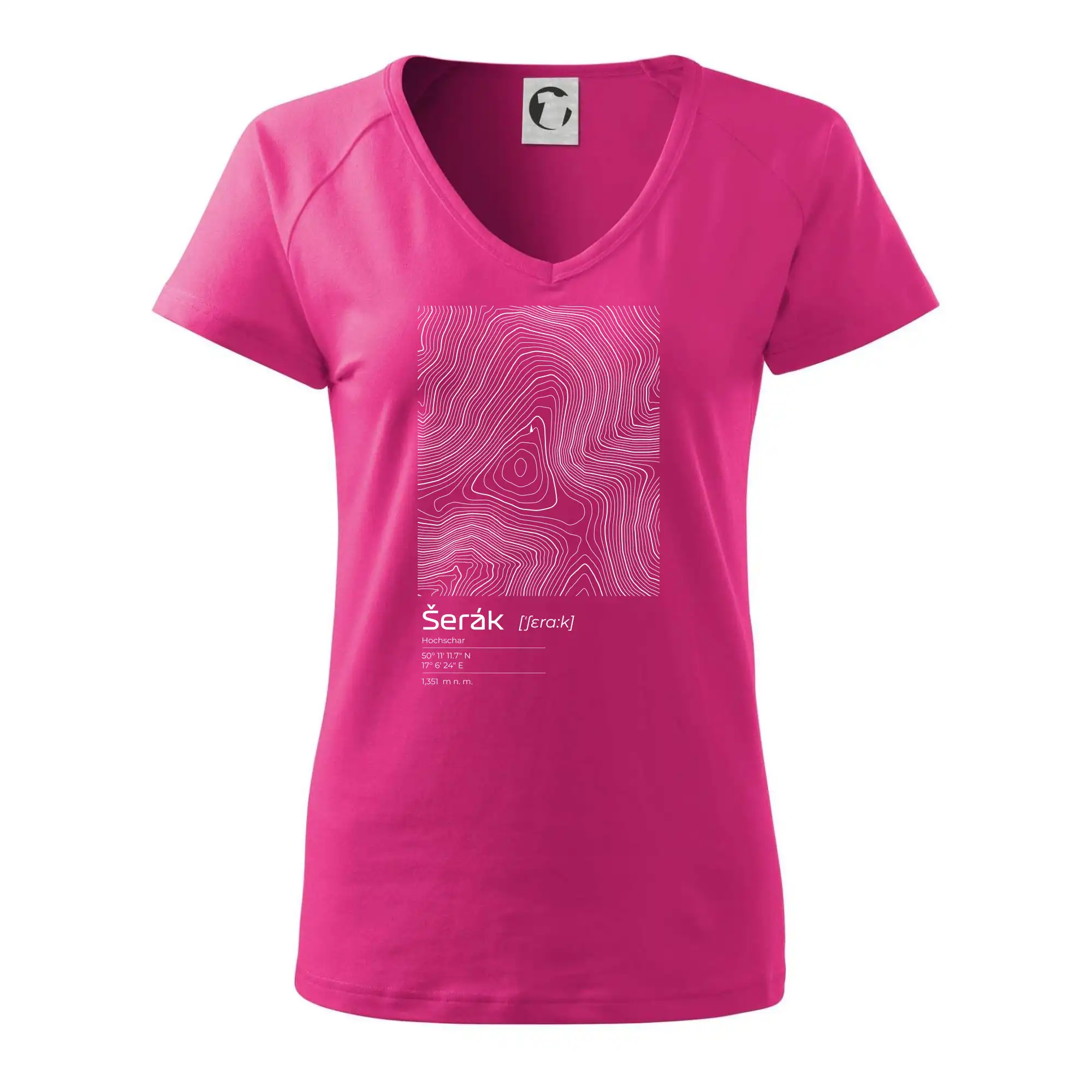 Šerák - vrstevnice v obdélníku