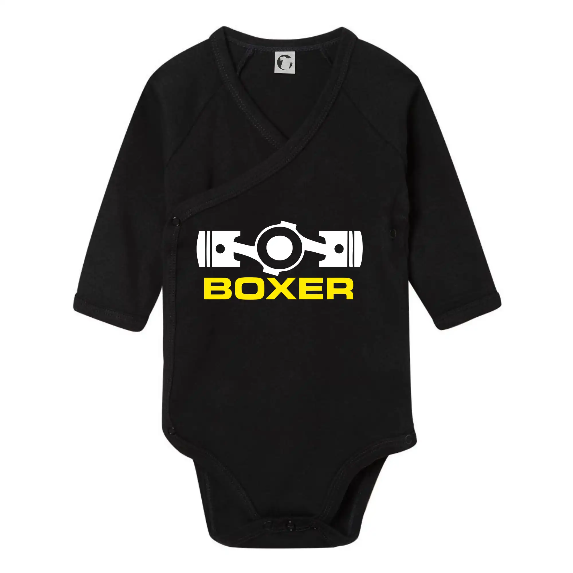 Auto tričká - Boxer Piest - Body zavinovacie s dlhým rukávom