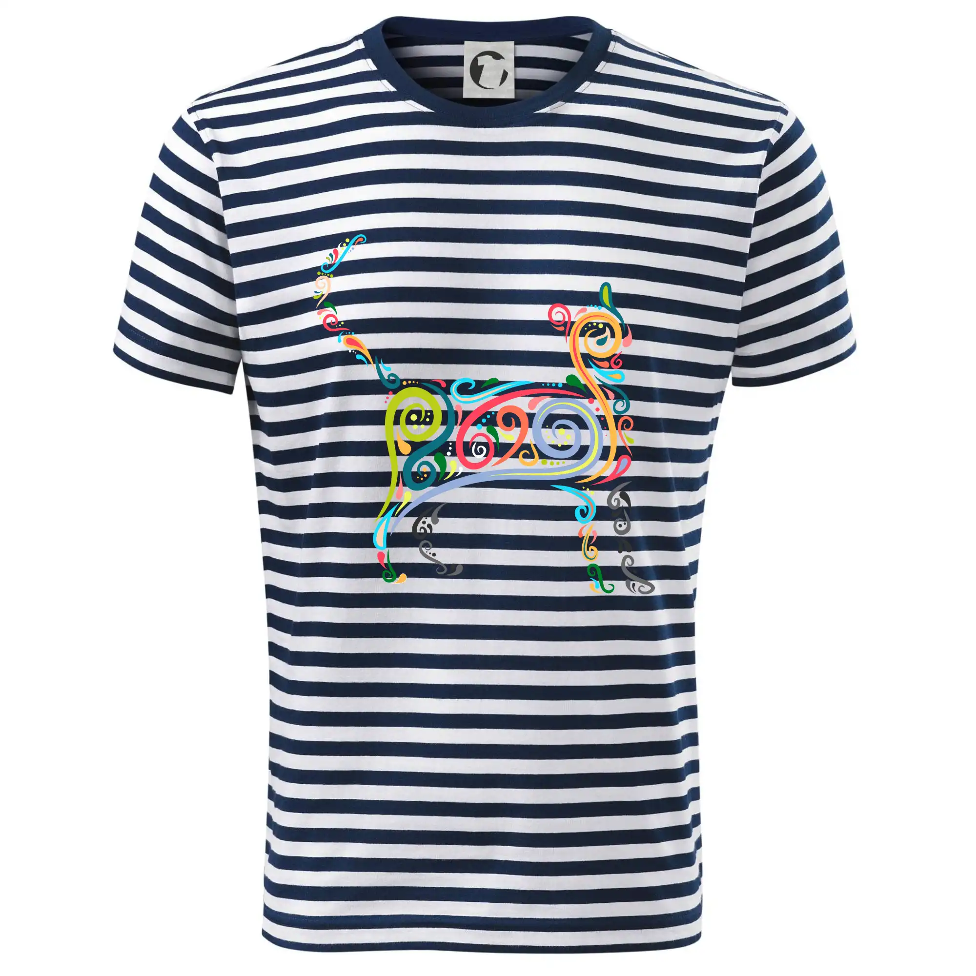 Vtipná tričká s mačkou - Mačka farebné krivky - Dětské triko na vodu