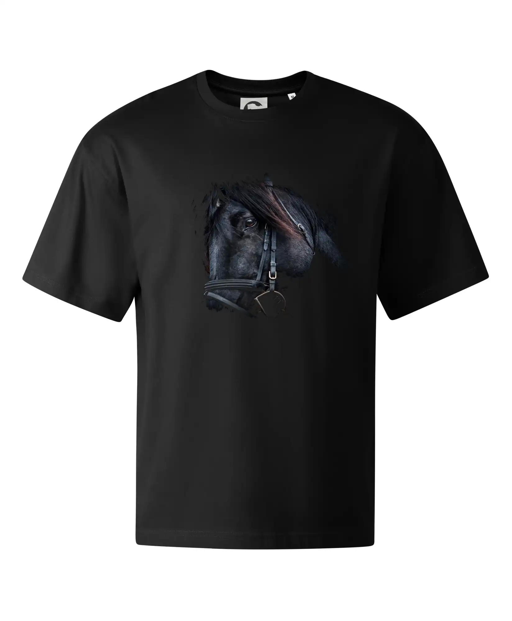 Tričká s koňmi - Kôň black - Stage unisex - OVERSIZE