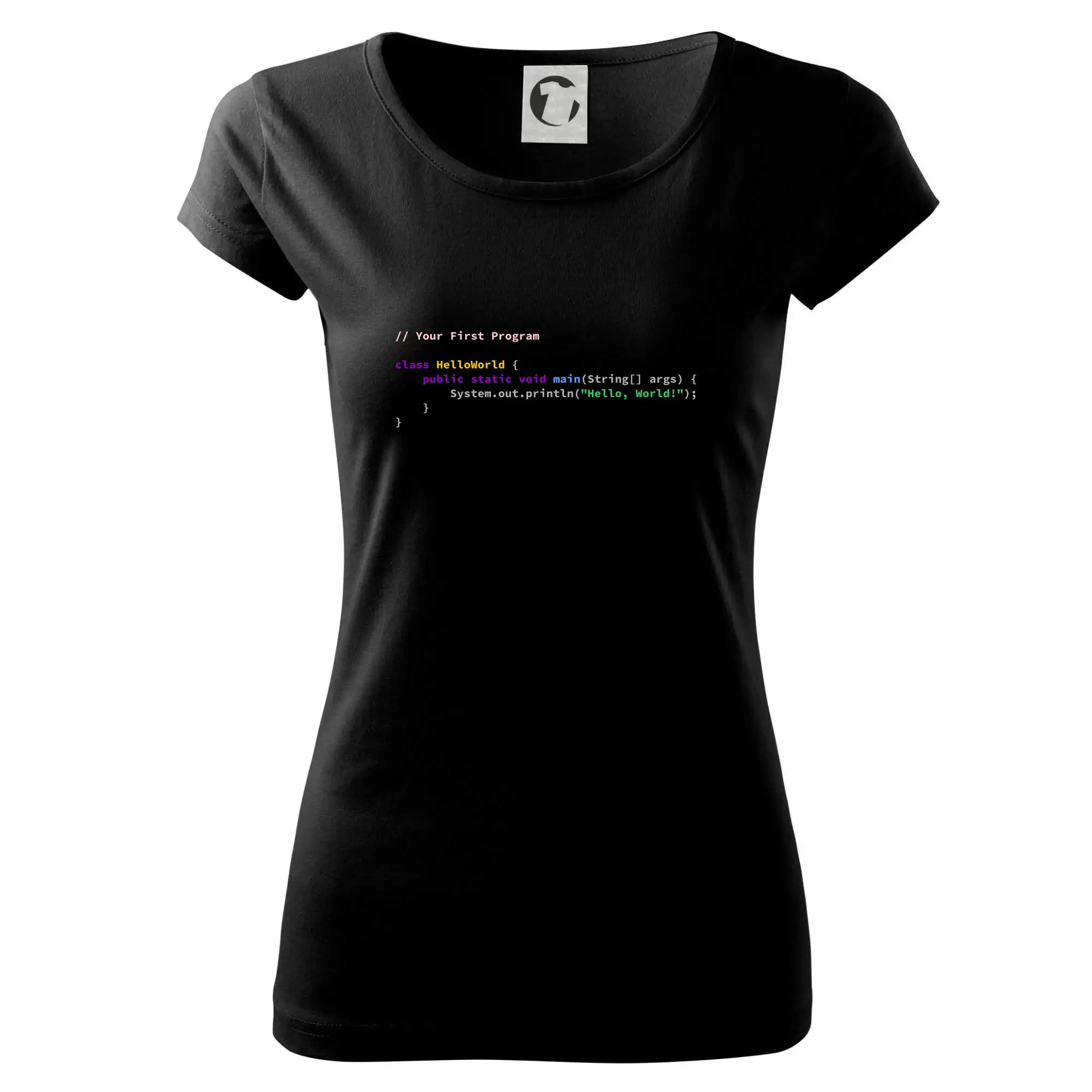 Tričká pre ajťákov - Hello world Java - Dámske tričko Pure