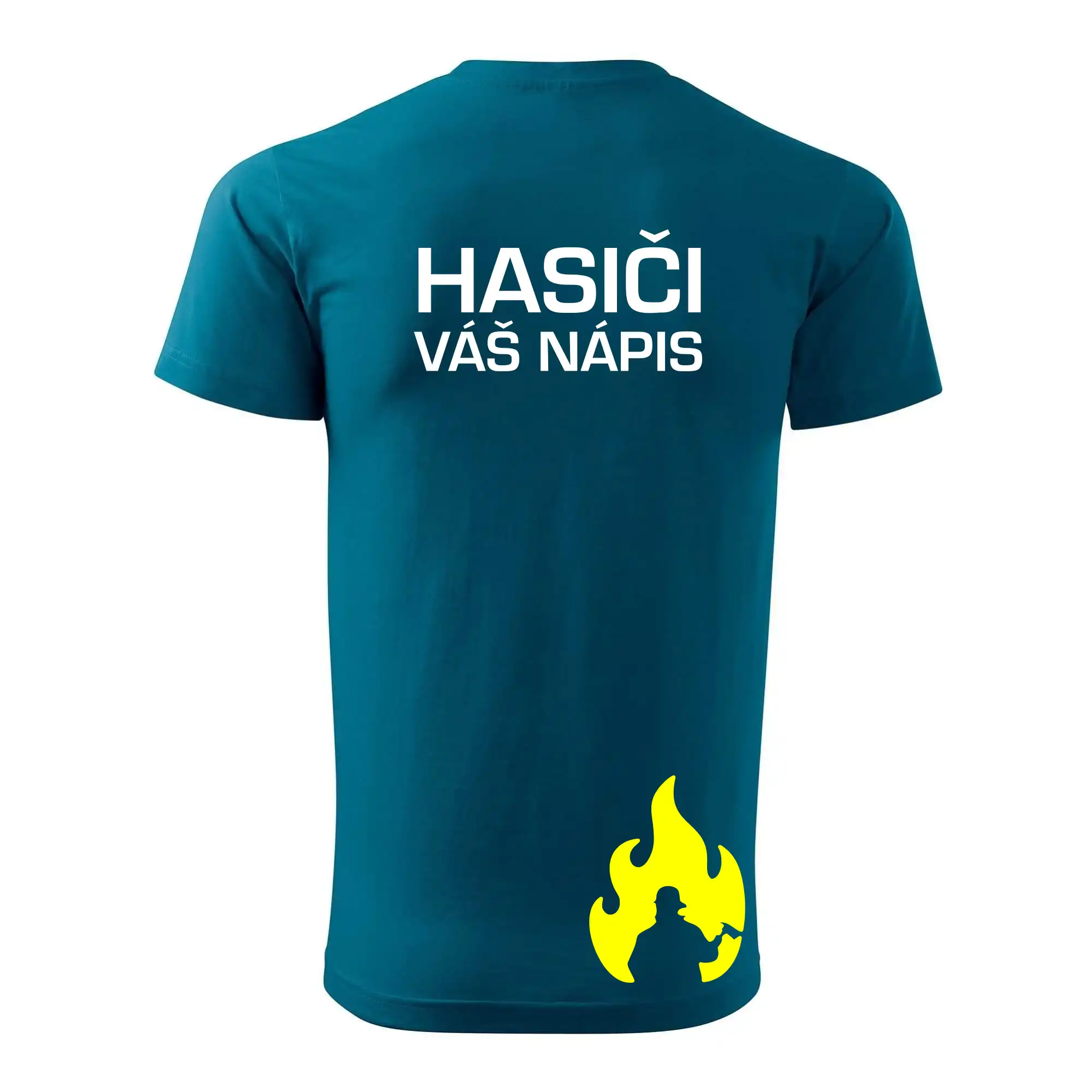 Hasič stojaci - nápis hasiči - Veľký nápis na chrbte