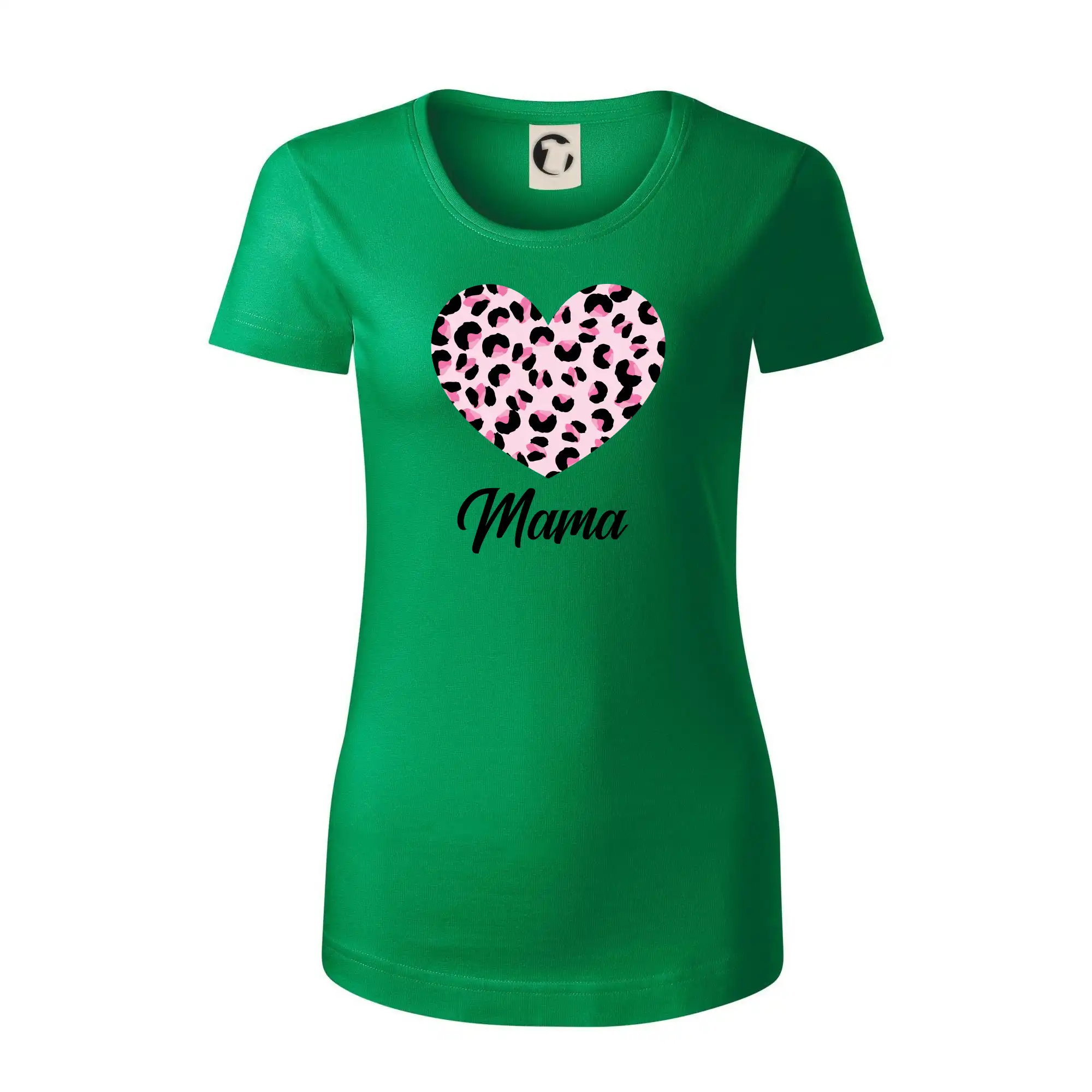 Tričká a mikiny pre mamičky - Srdce růžové - mama (Pecka Design) - Dámske tričko z organickej bavlny Origin (GOTS)