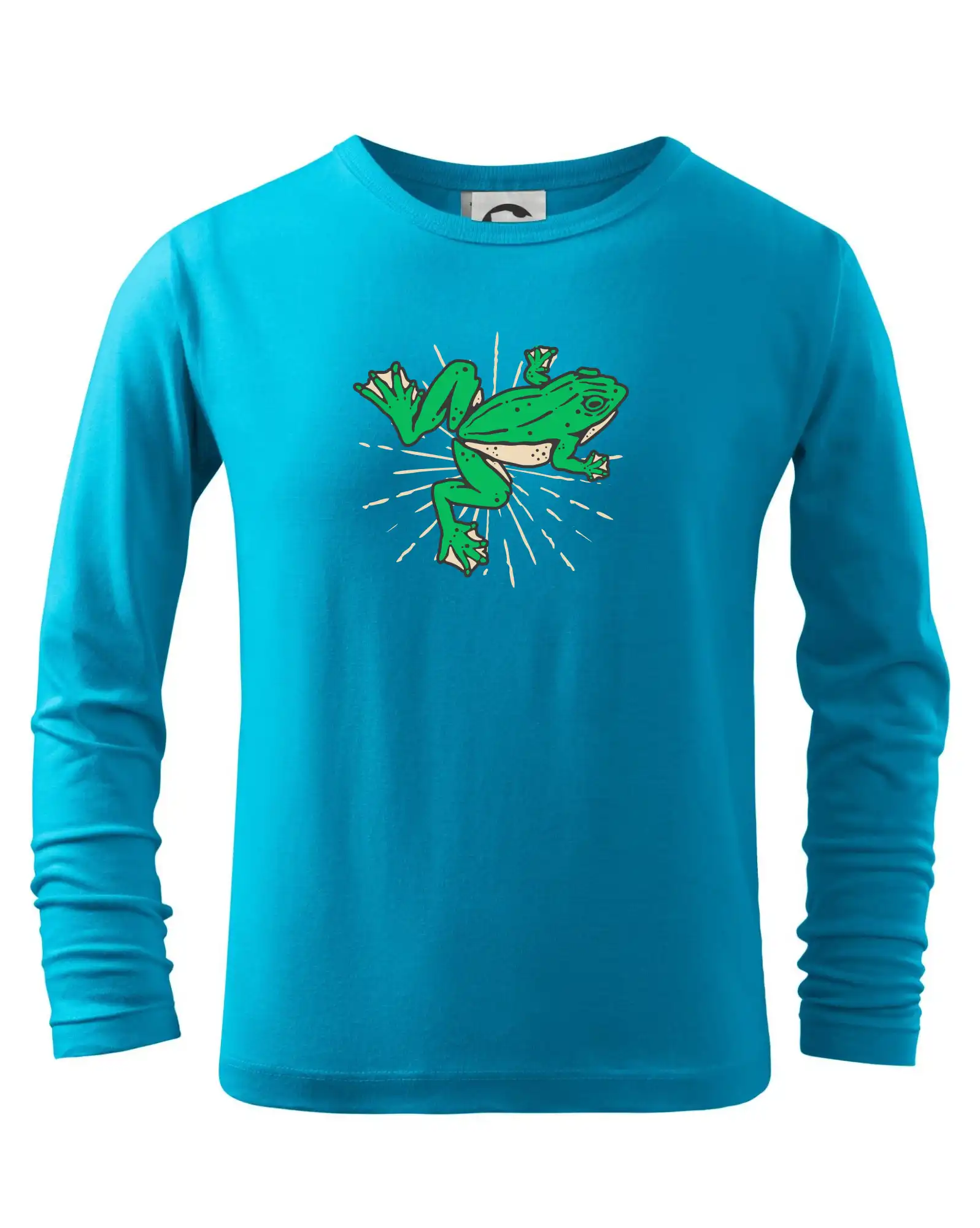 Tričká so zvieratami - Žaba zelená kreslená - Tričko detské Long Sleeve