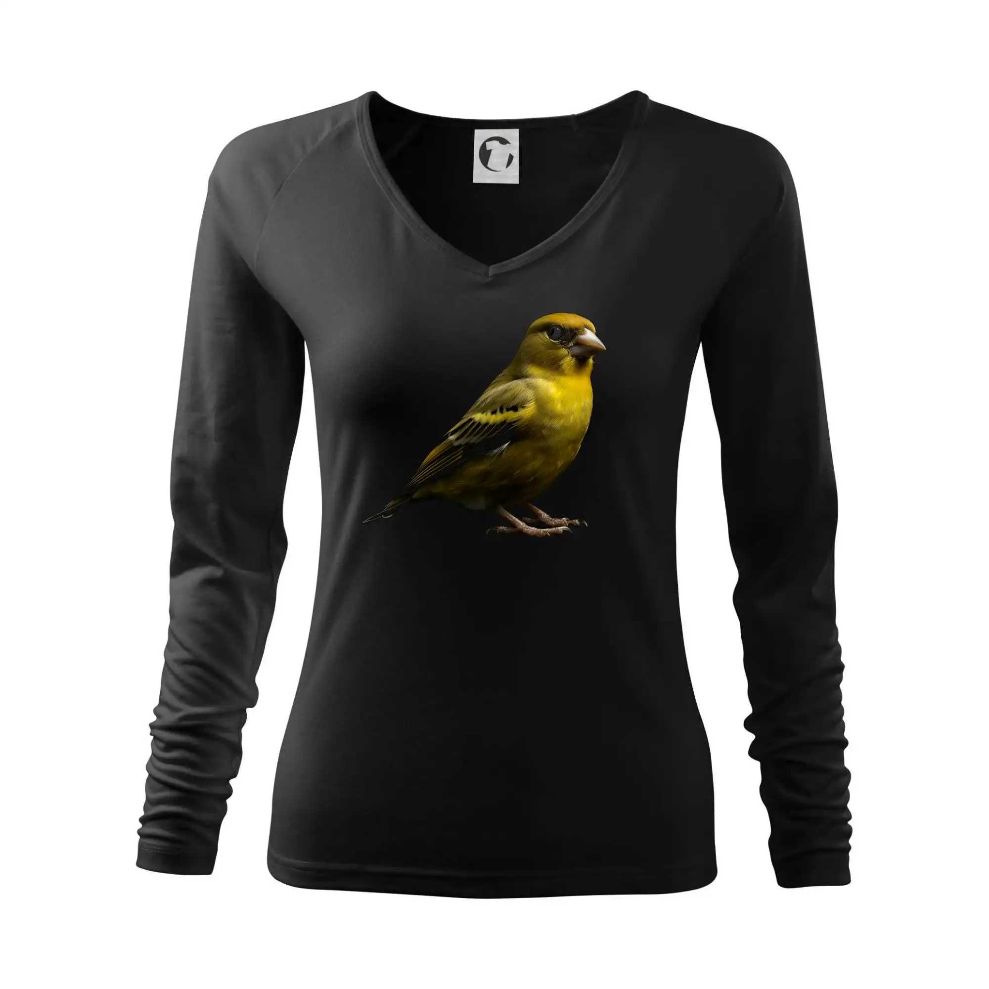 Tričko s motívmi vtákov - Zvonček zelený čierna fotka - Tričko dámske Elegance