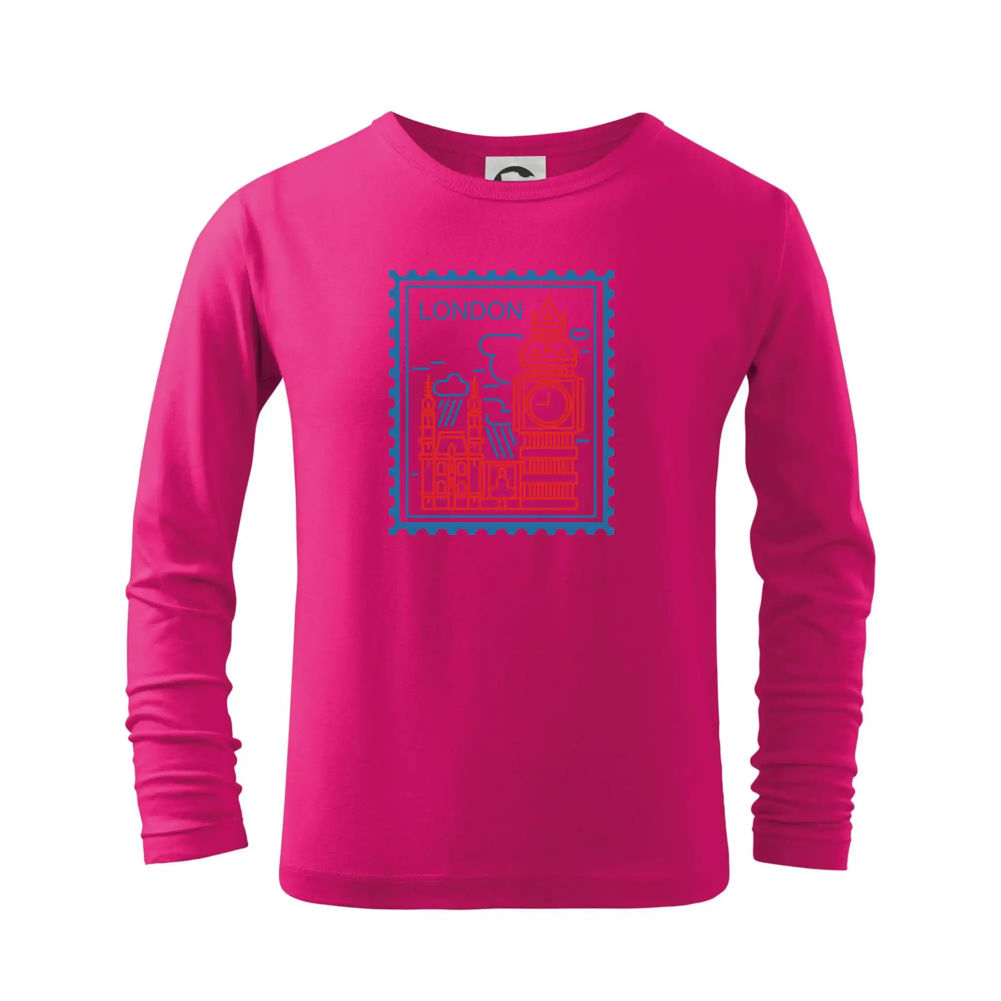 Tričká Anglicko - Londýn známka jednoduchá - Tričko detské Long Sleeve