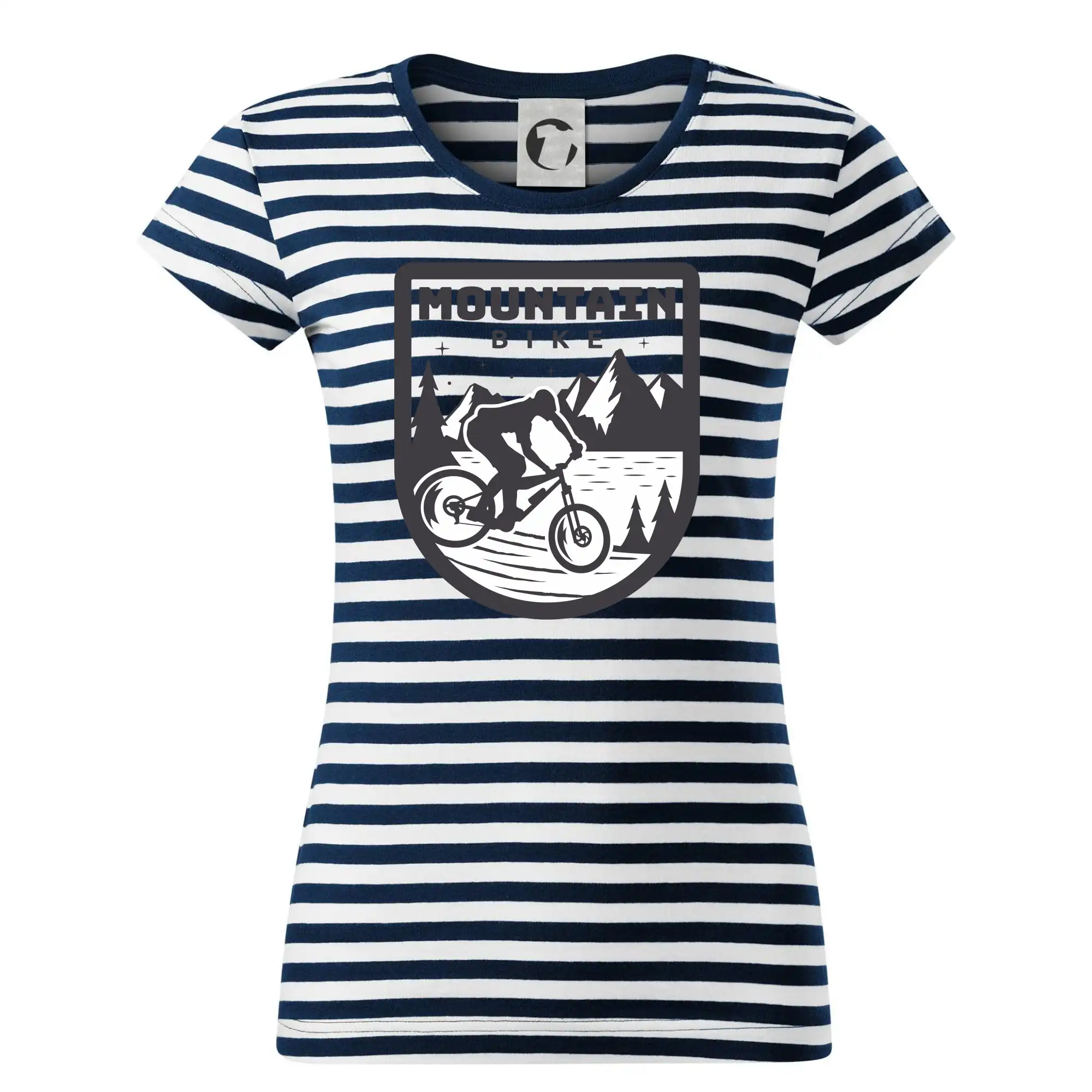 Tričko ako darček pre cyklistu - MTB mountain bike logo prsa zaoblené - Tričko na vodu