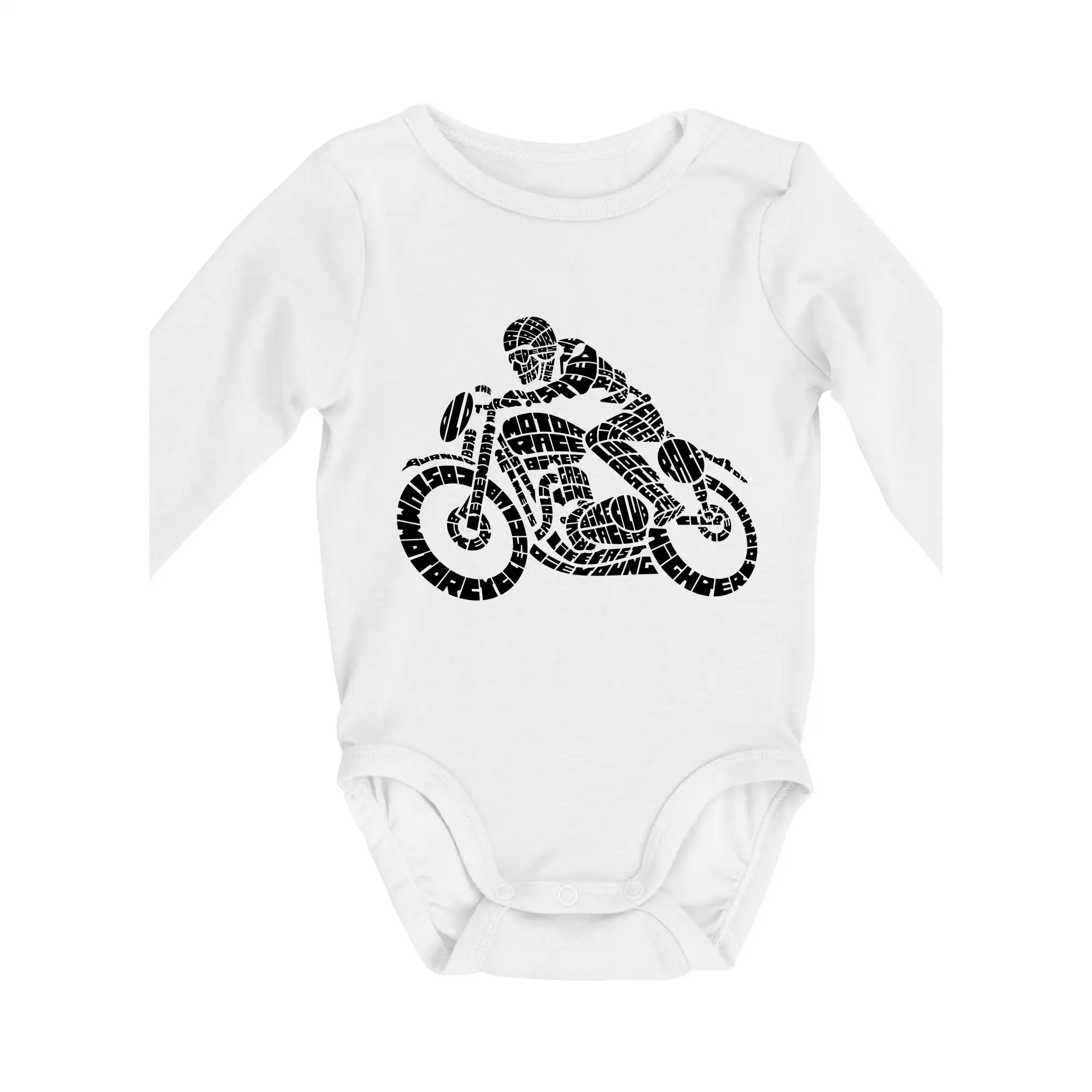 Tričká a mikiny s potlačou motoriek – pre pravých motorkárov - Motorkár nápisy - Body dojčenské s dlhým rukávom