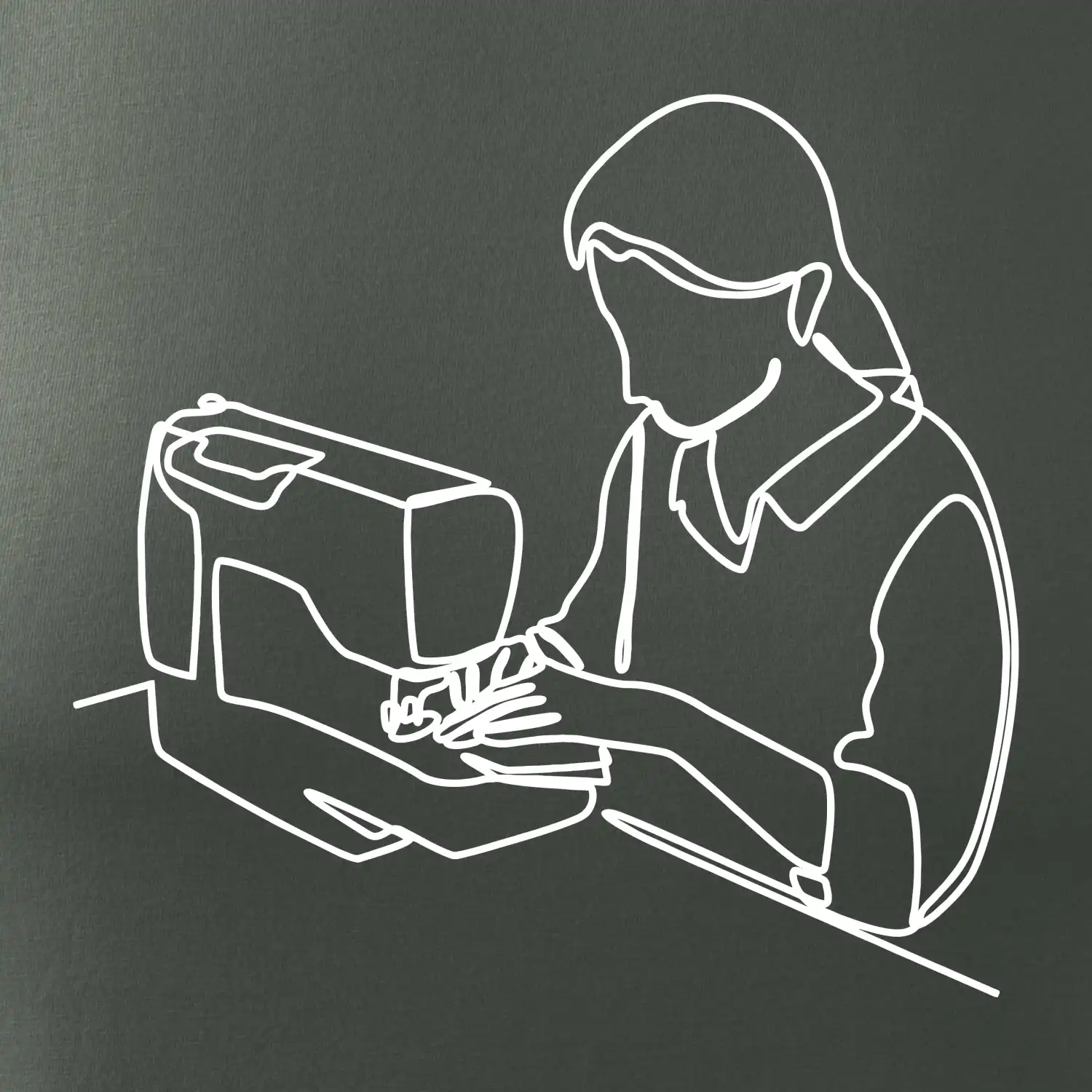 Švadlena a šicí stroj jedním tahem