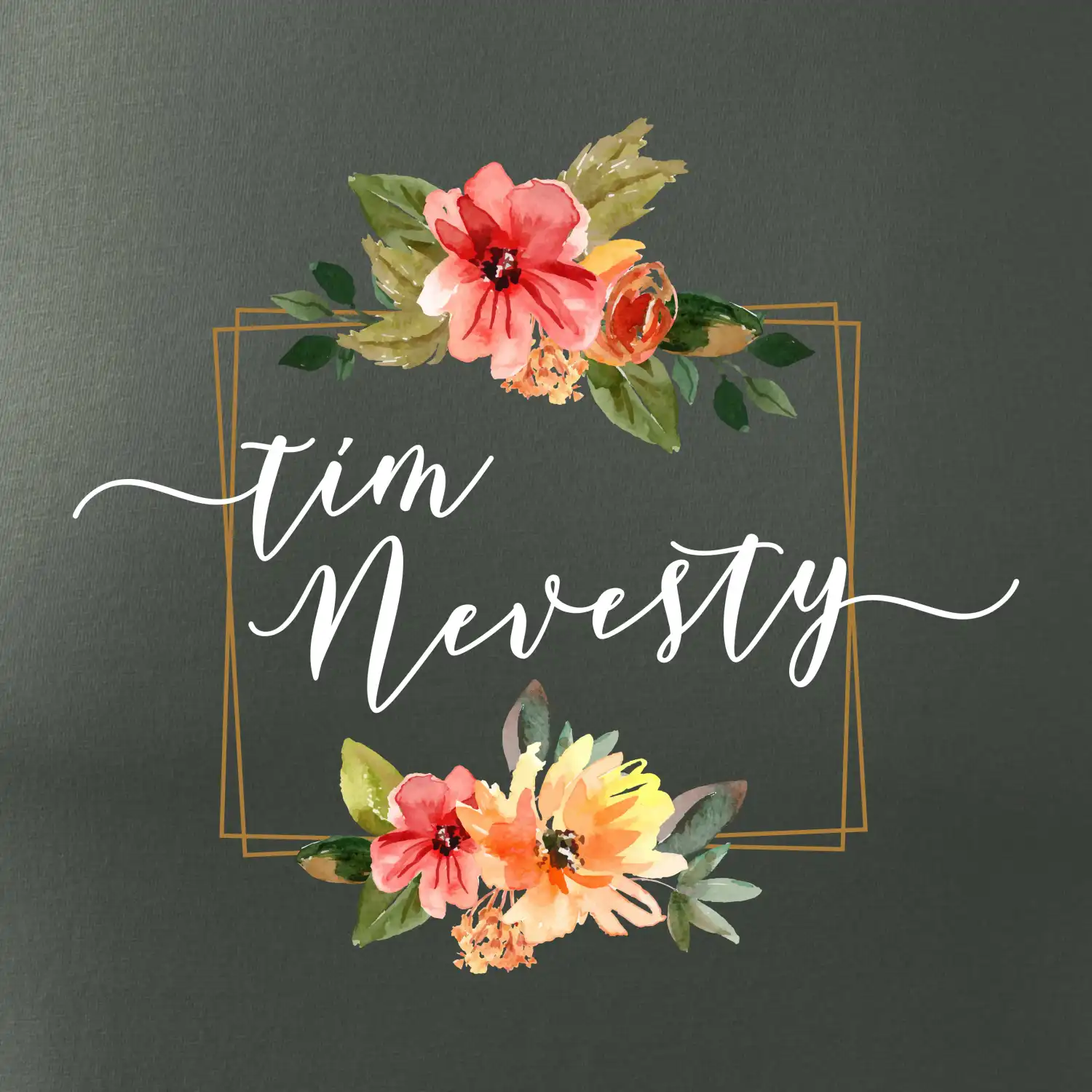 Tím nevesty štvorec oranžový SK