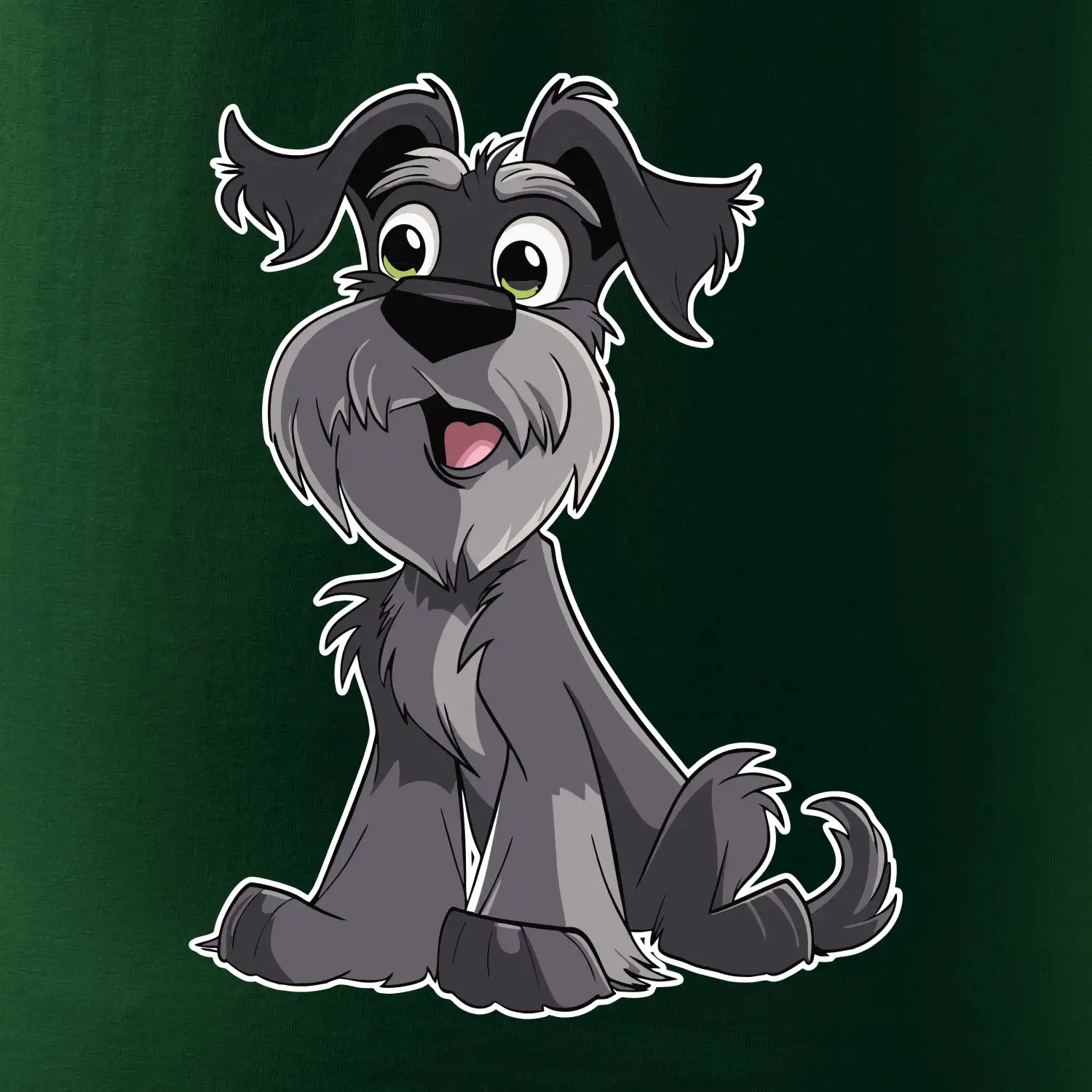 Knírač kreslený sedící