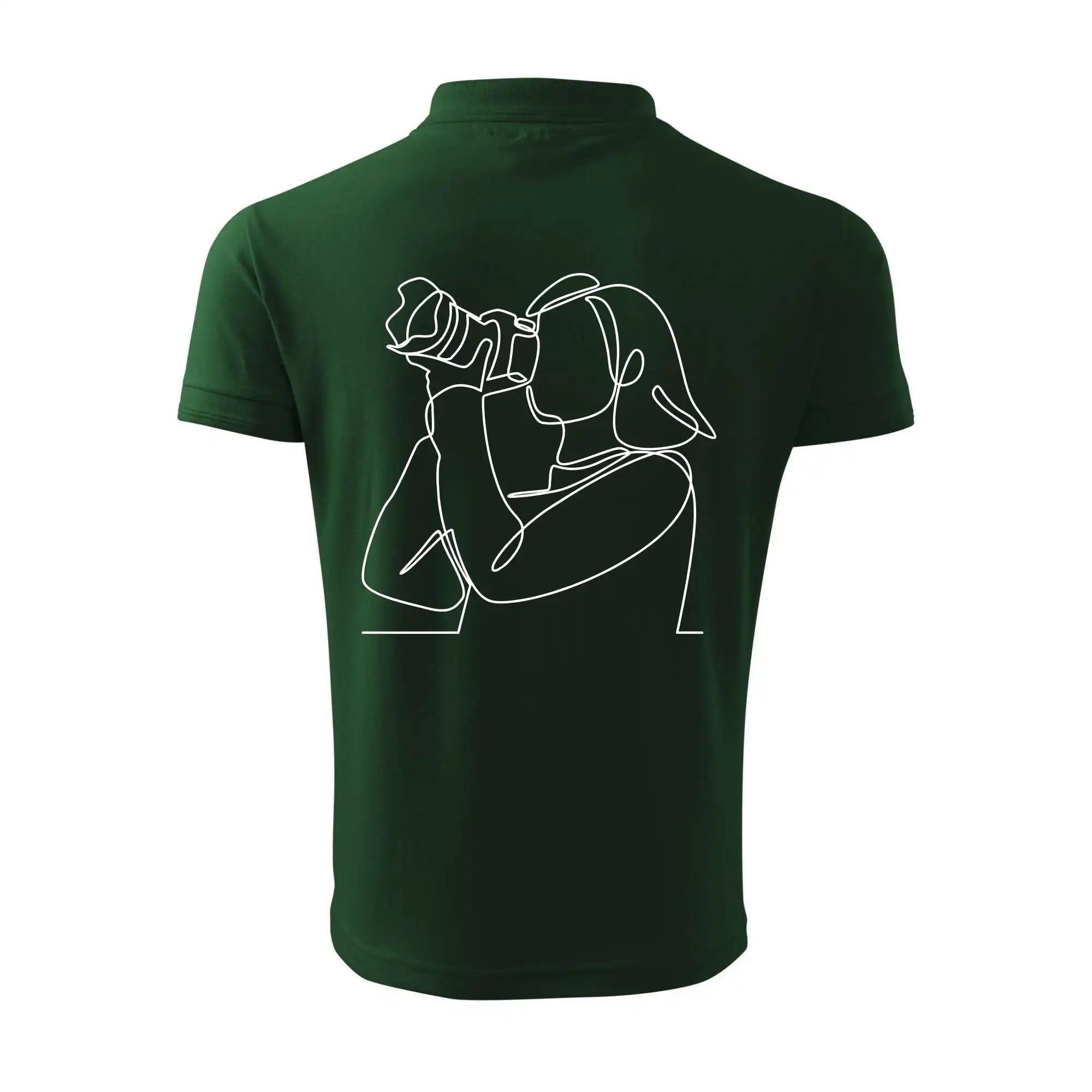 Fotografka stojící jedním tahem