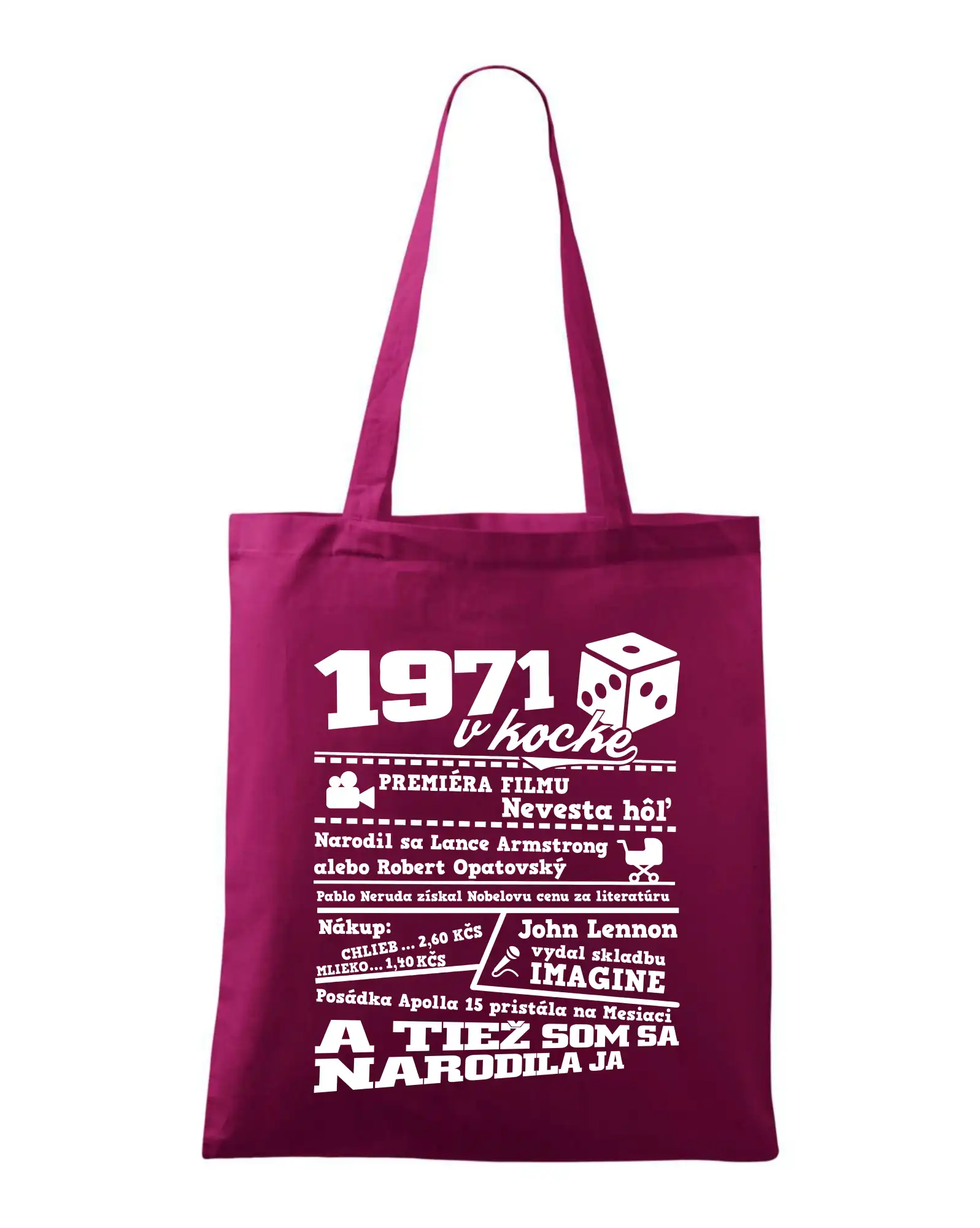 Narodeniny v kocke - 1971 v kocke - Taška bavlnená