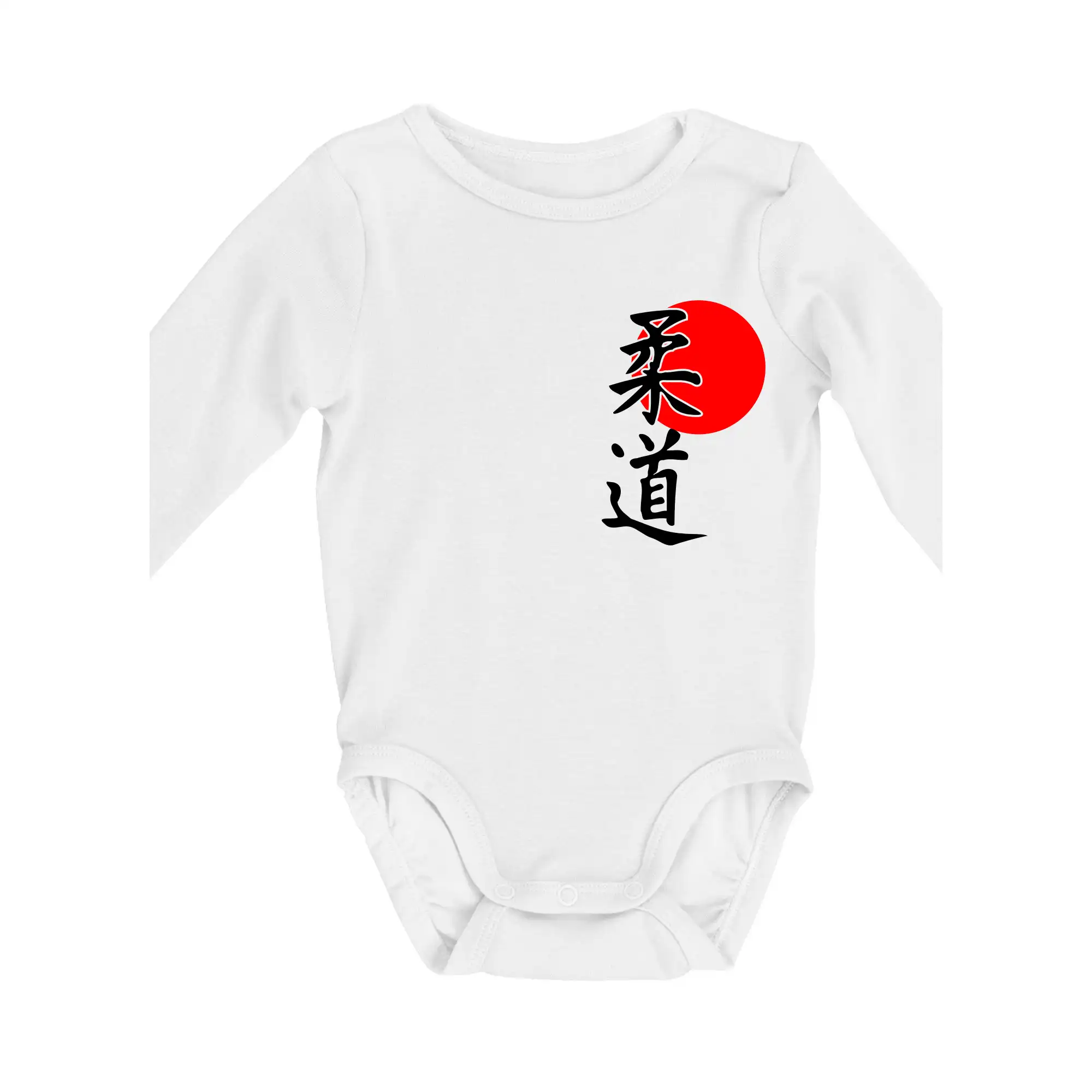 Tričká Judo - Judo Japan vlajka - Body dojčenské s dlhým rukávom