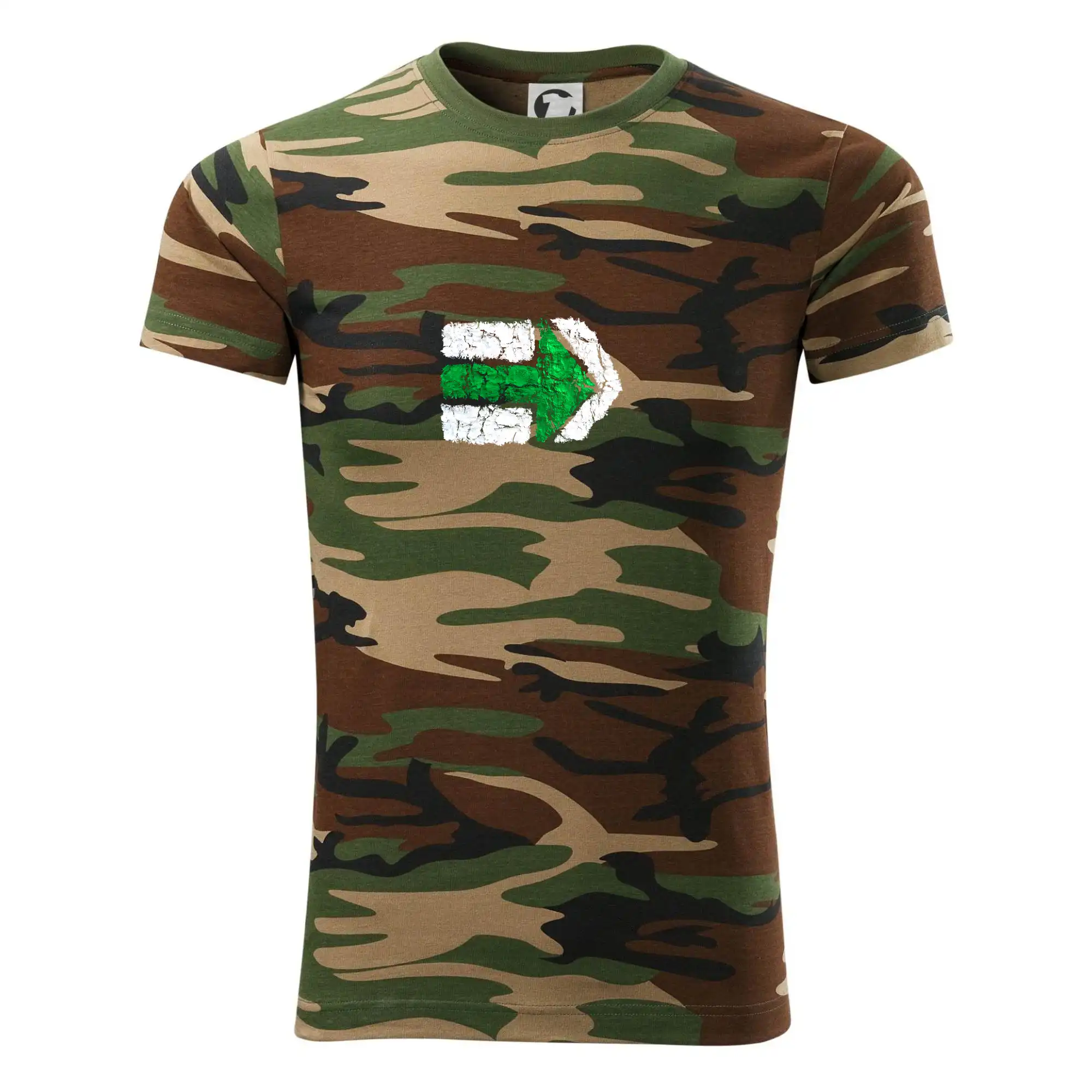 Trička na kempovanie - Párová turistická značka  zelená - Army CAMOUFLAGE