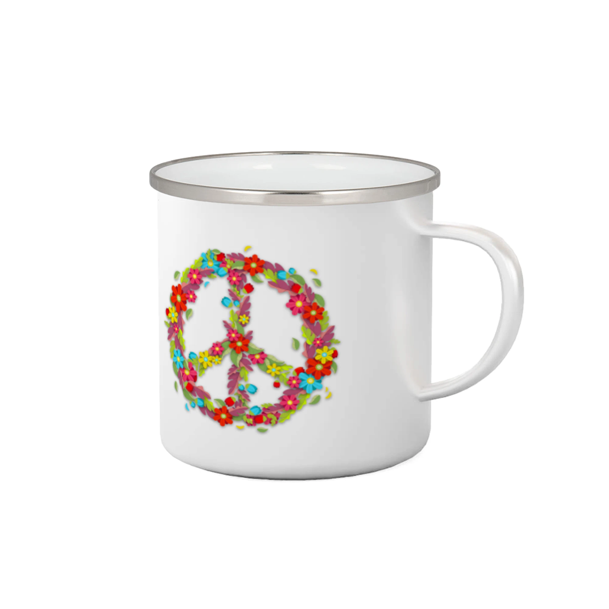 Tričká pre pohodový ľudí - Peace symbol červené kvety - Plecháčik