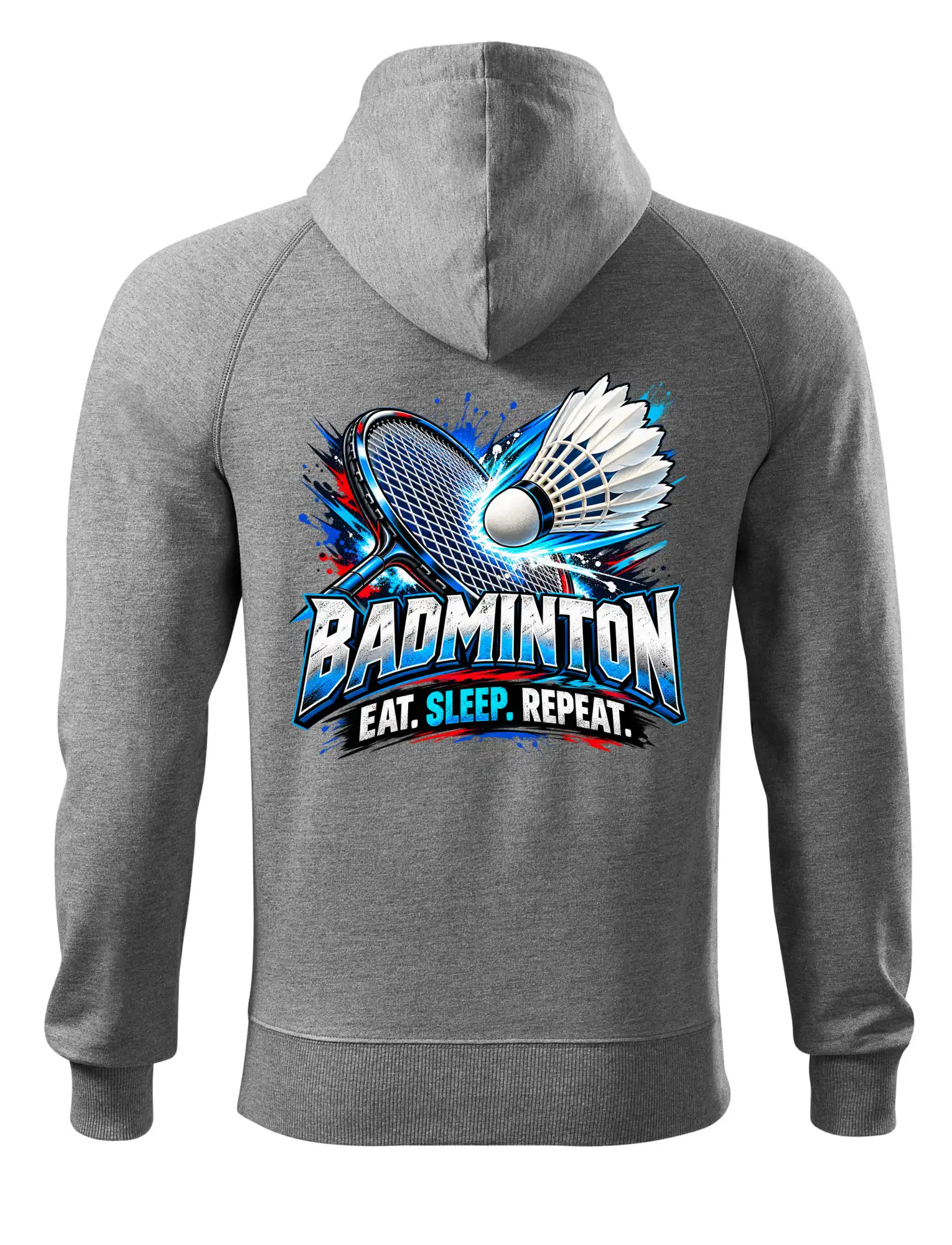 Badmintonová raketa s košíčkem eat sleep repeat