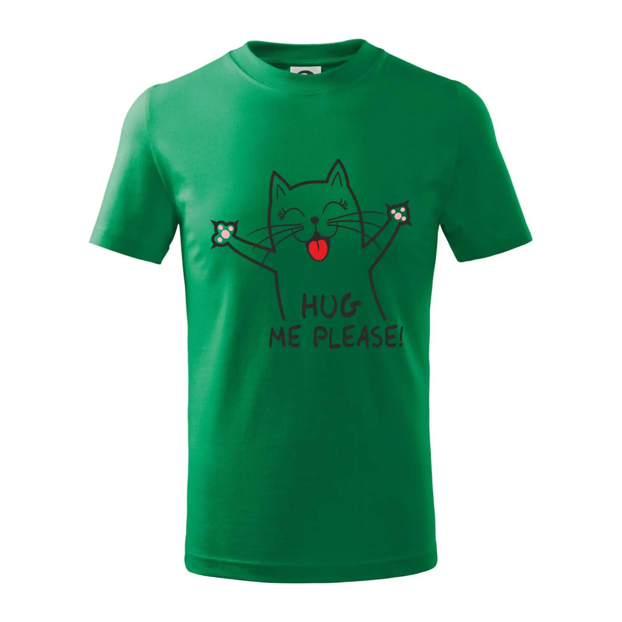 Vtipná tričká s mačkou - Mačka hug me please - Tričko detské bavlnené