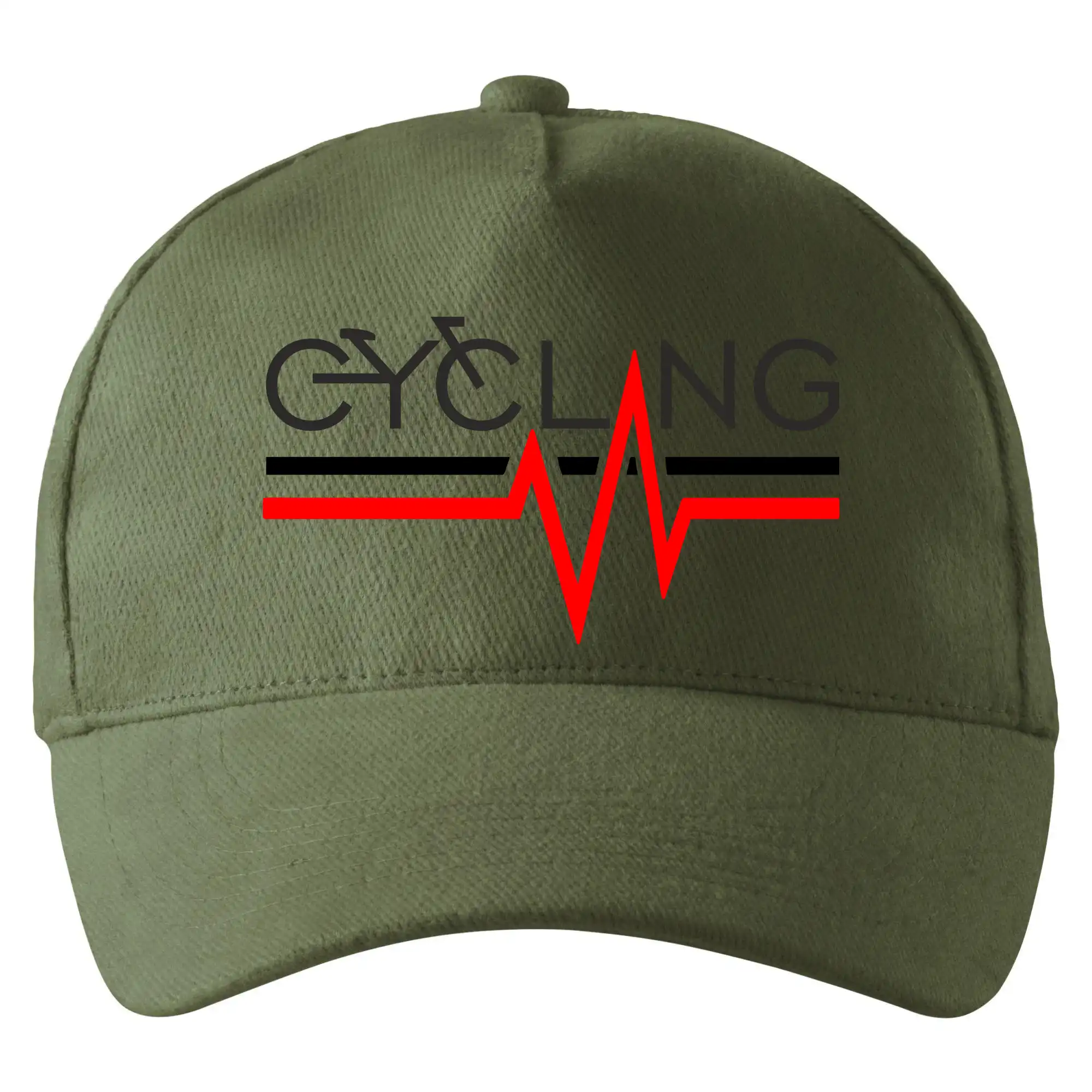 Tričko ako darček pre cyklistu - Cycling ekg - Šiltovka so zahnutým šiltom a mosaznou sponou