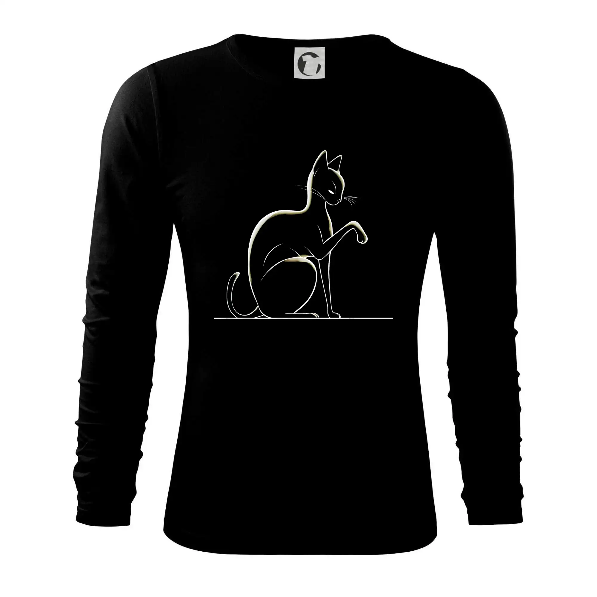Vtipná tričká s mačkou - Mačka nasvietená - Tričko s dlhým rukávom FIT-T long sleeve