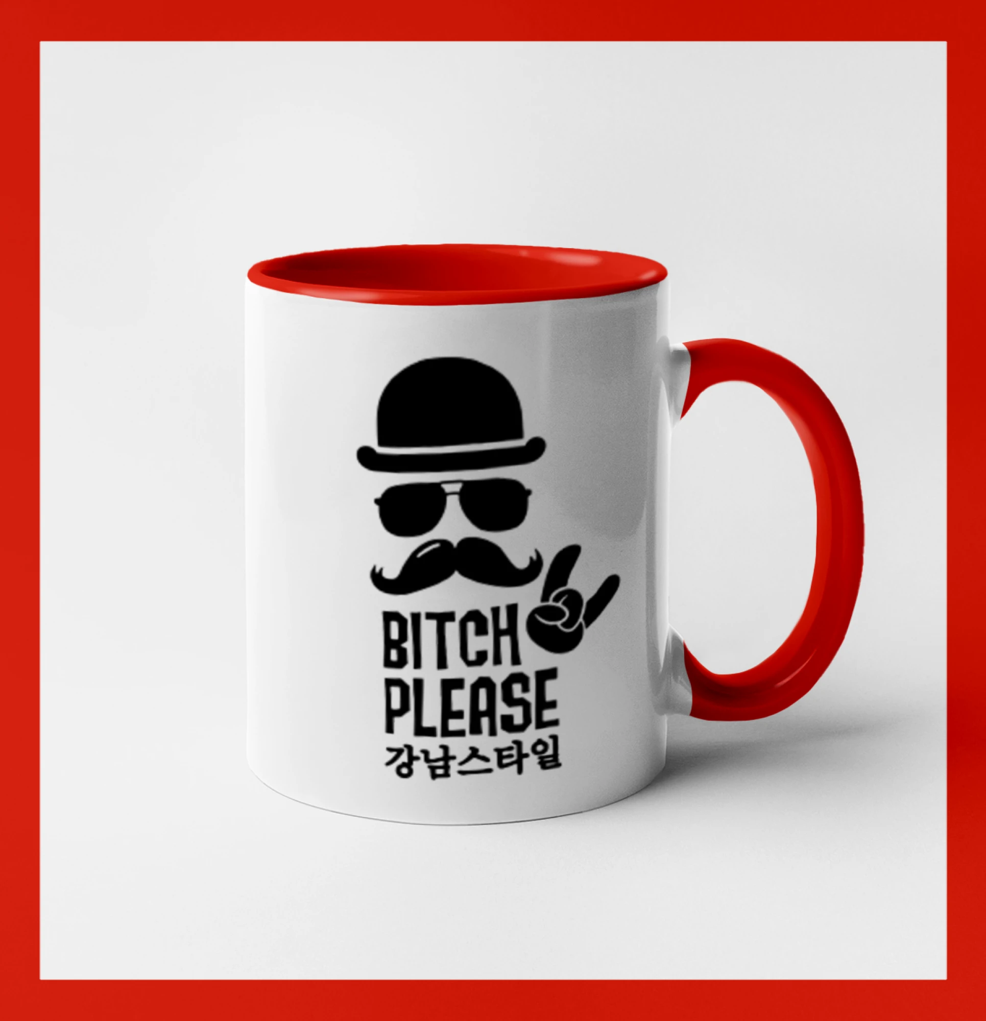 Tričká s fúzikmi - Bitch please! Mustache - Hrnček 