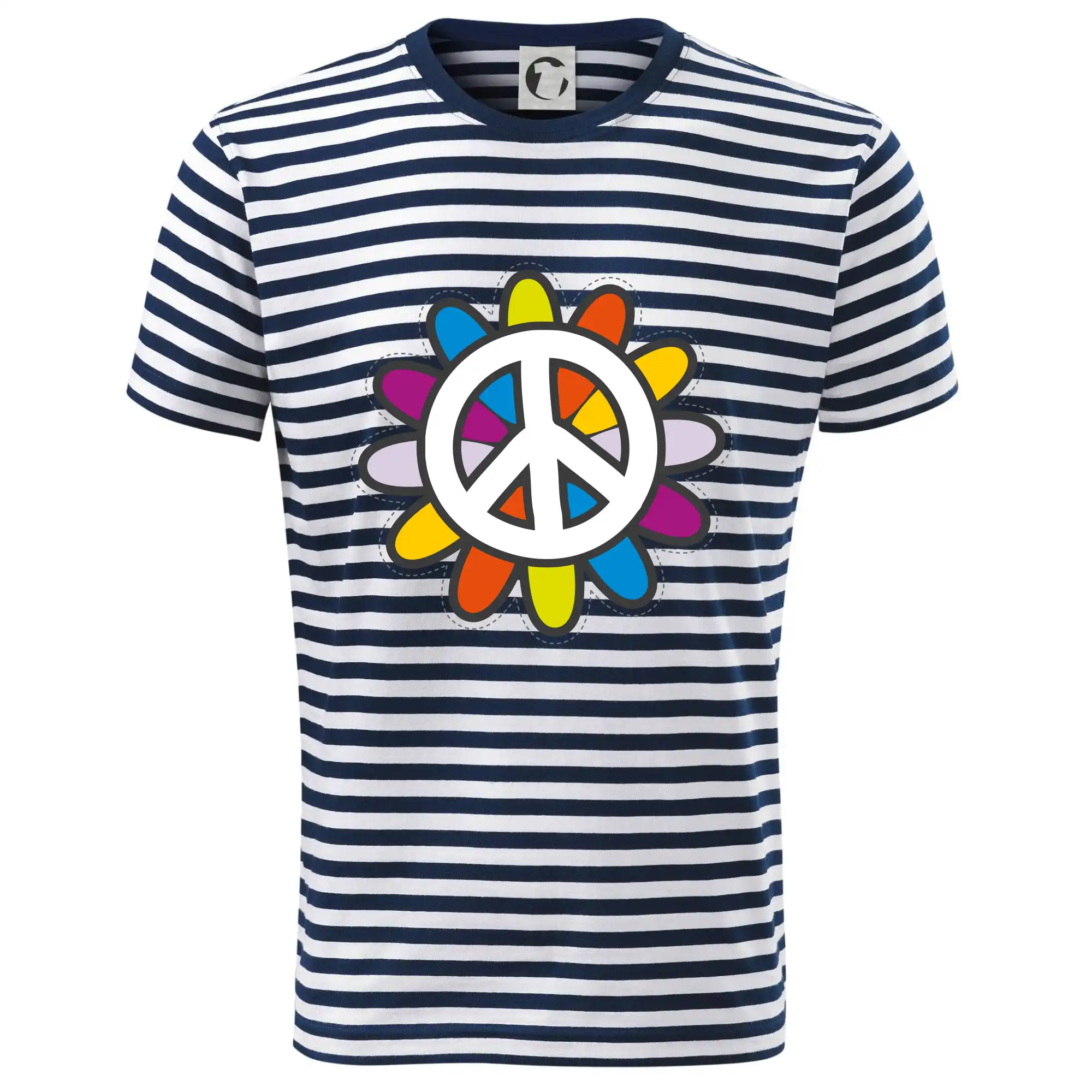 Tričká pre pohodový ľudí - Peace symbol s kreslenou kvetinou - Dětské triko na vodu