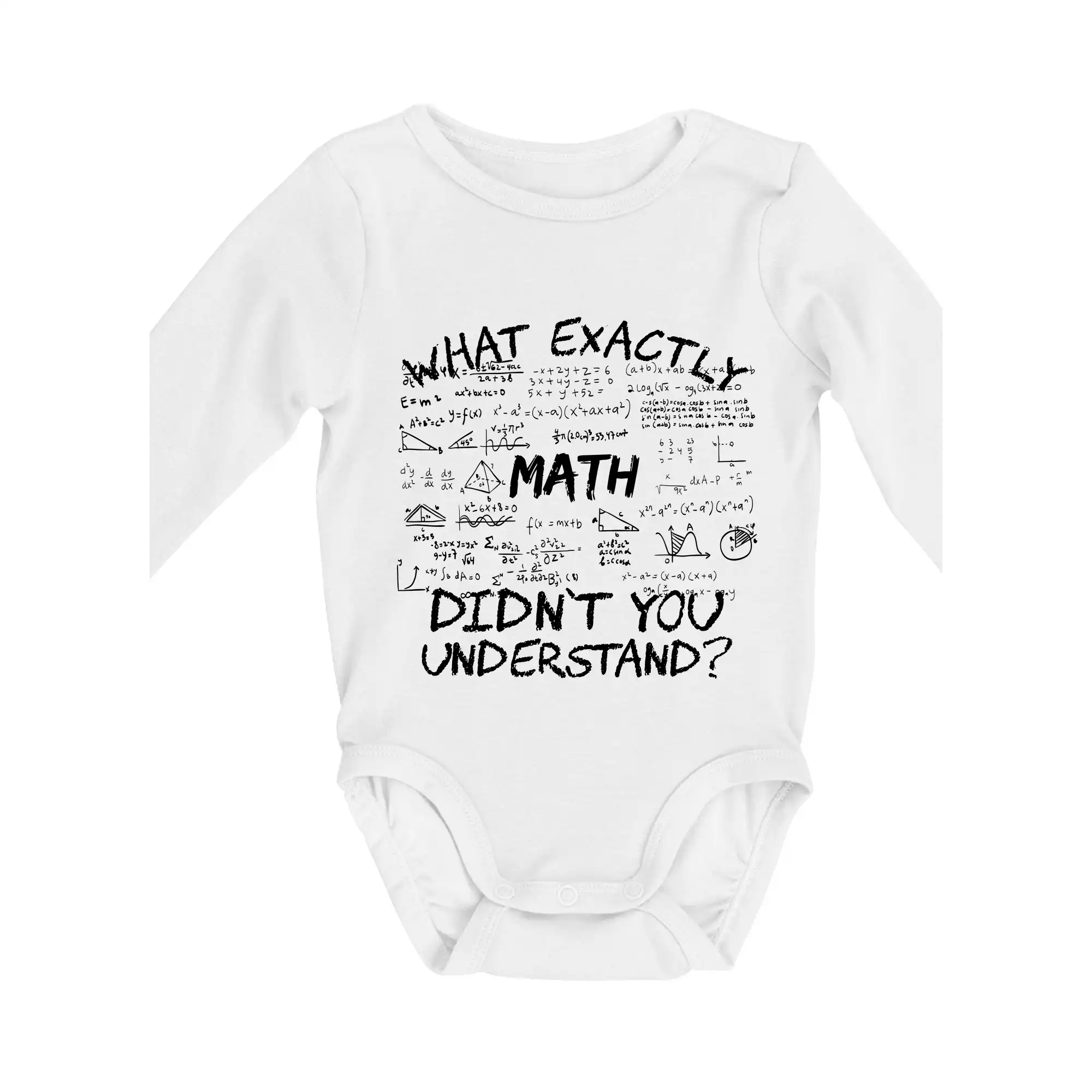 Vtipné tričká pre matematiky - What exactly didnt you understand  - Math - Body dojčenské s dlhým rukávom