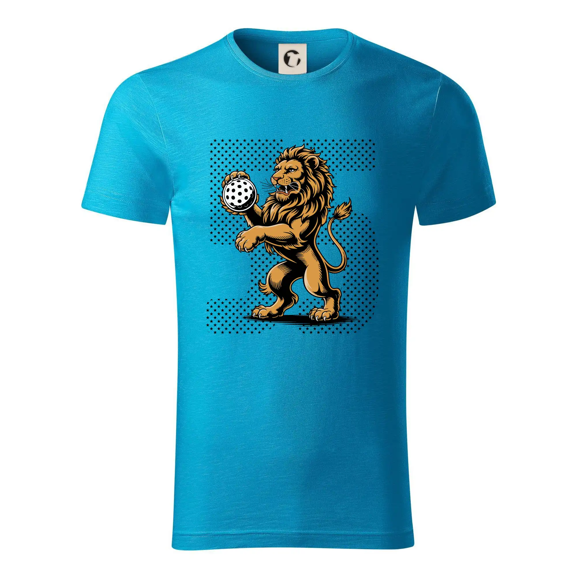 Florbalové tričká - Floorball lev stojace a číslo - Tričko z organickej bavlny
