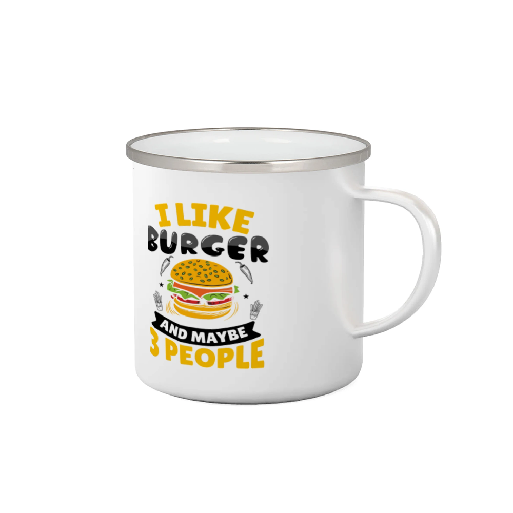 Tričká a zástery na grilovanie - I like burger and maybe 3 people - Plecháčik