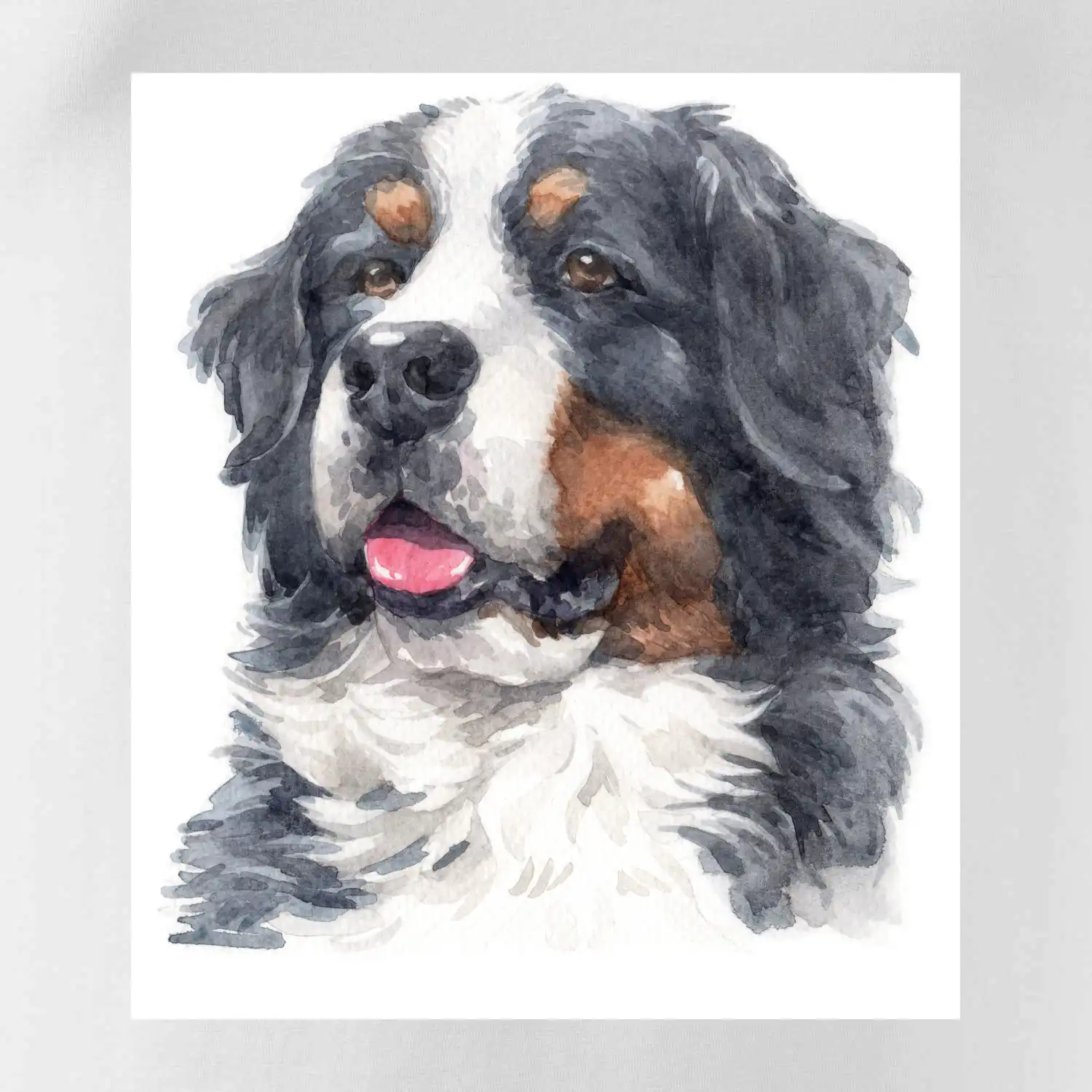 Bernský salašnický pes - hlava vodová barva