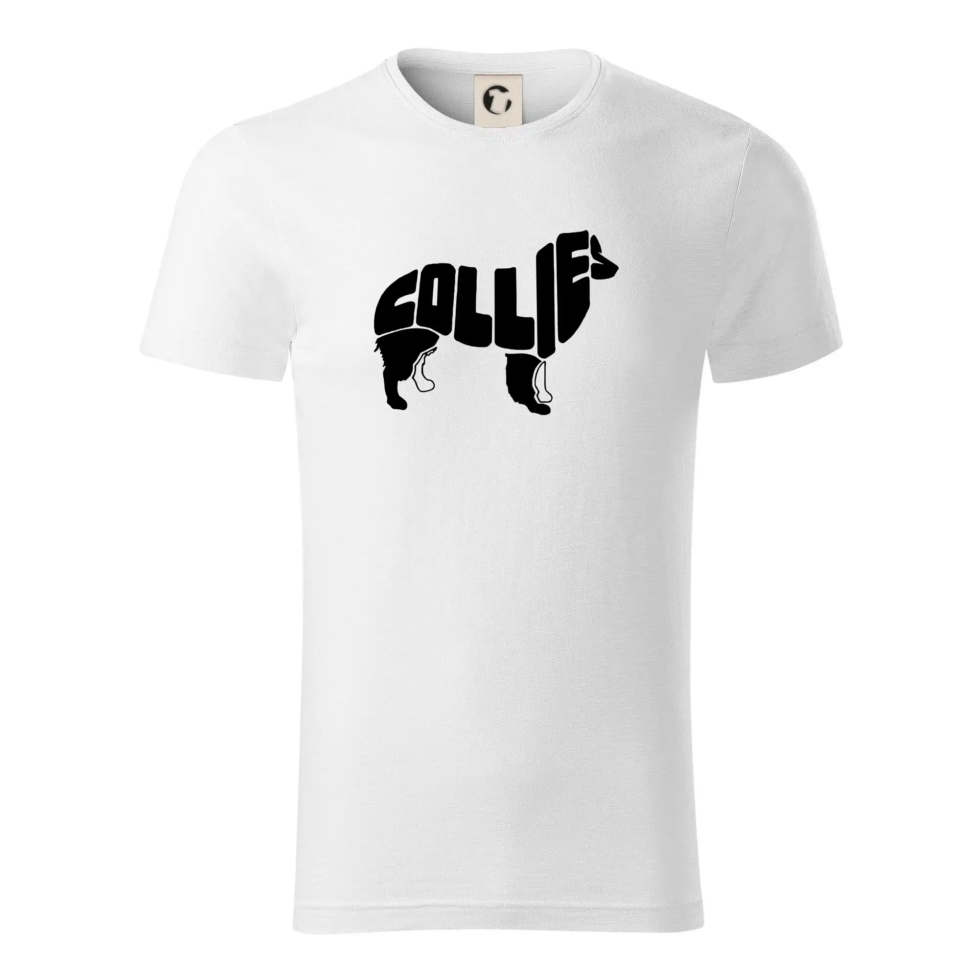 Border kólia na tričku - Border kólia písmo v tele - Tričko z organickej bavlny