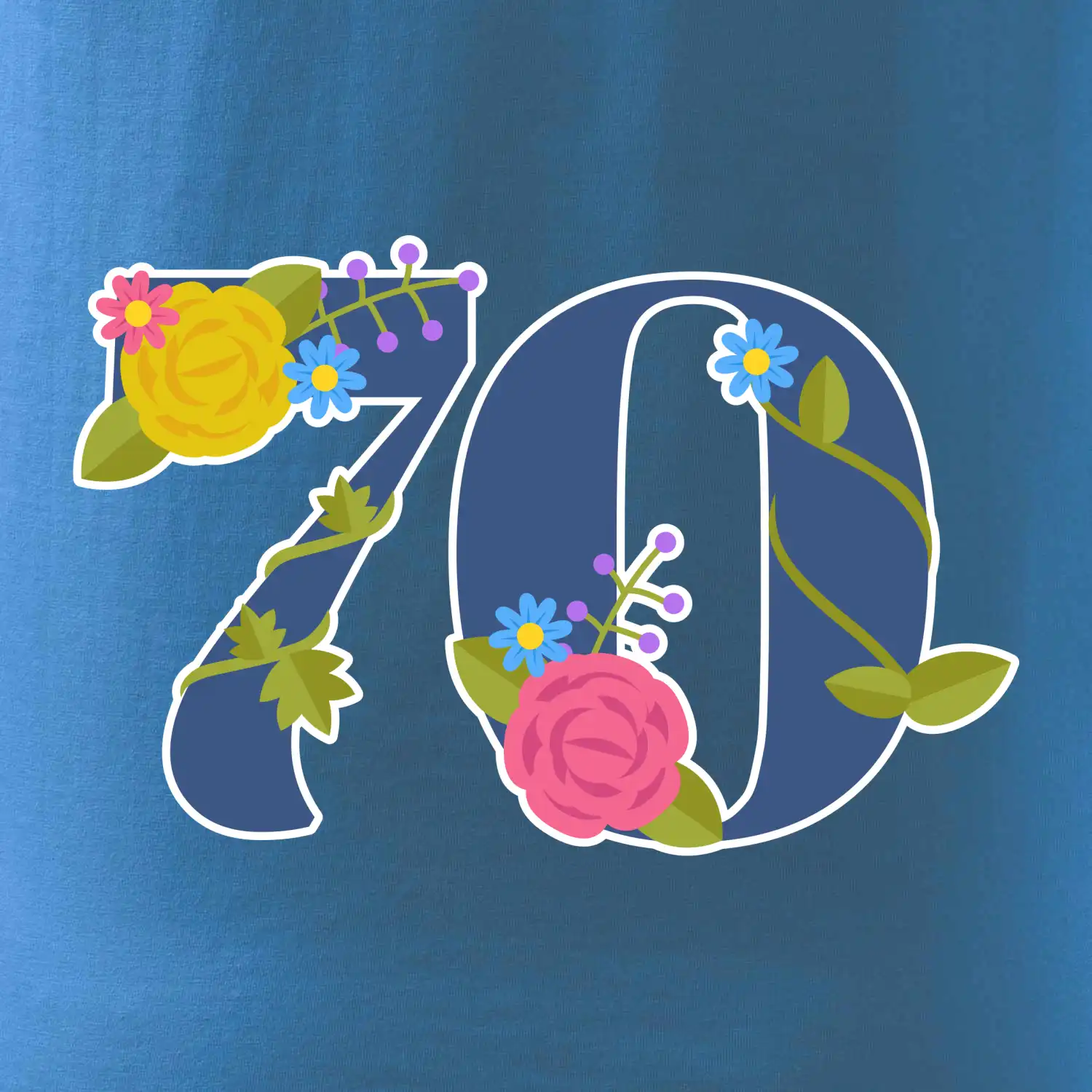 Květinové číslo kreslené - 70