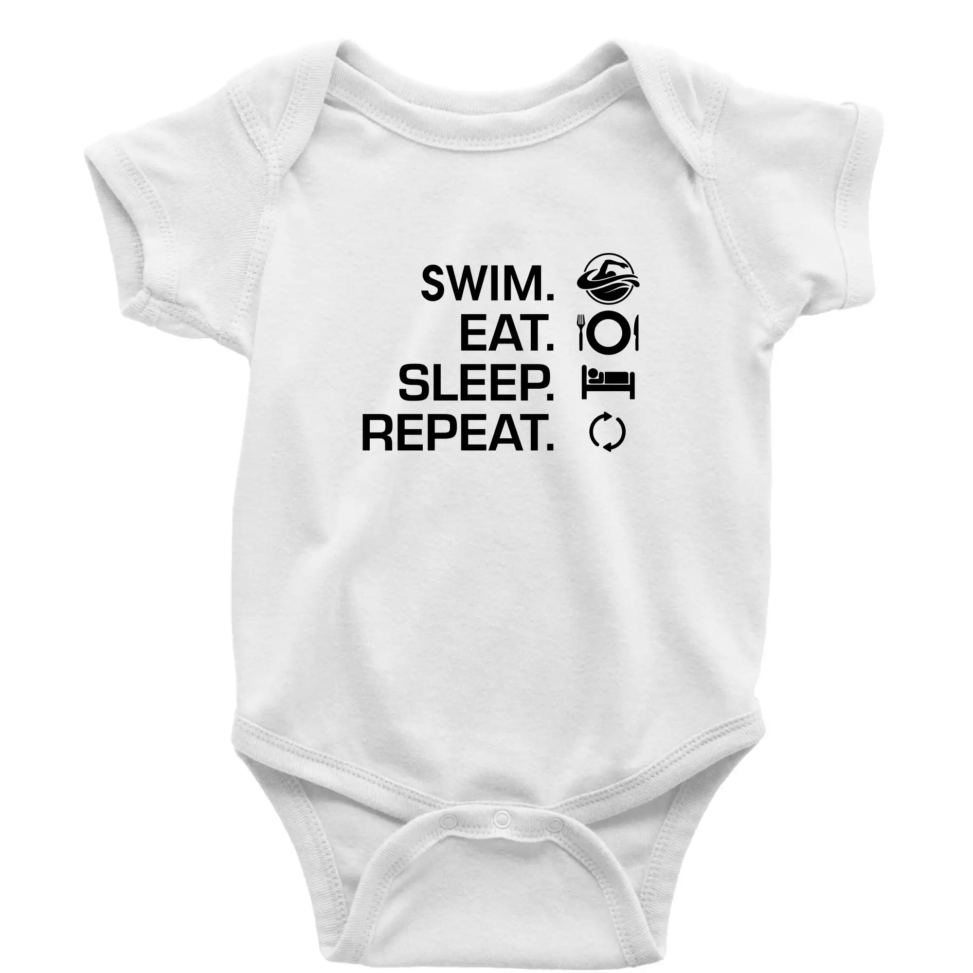 Vodácke tričká - Eat sleep swim - Body dojčenské s krátkym rukávom