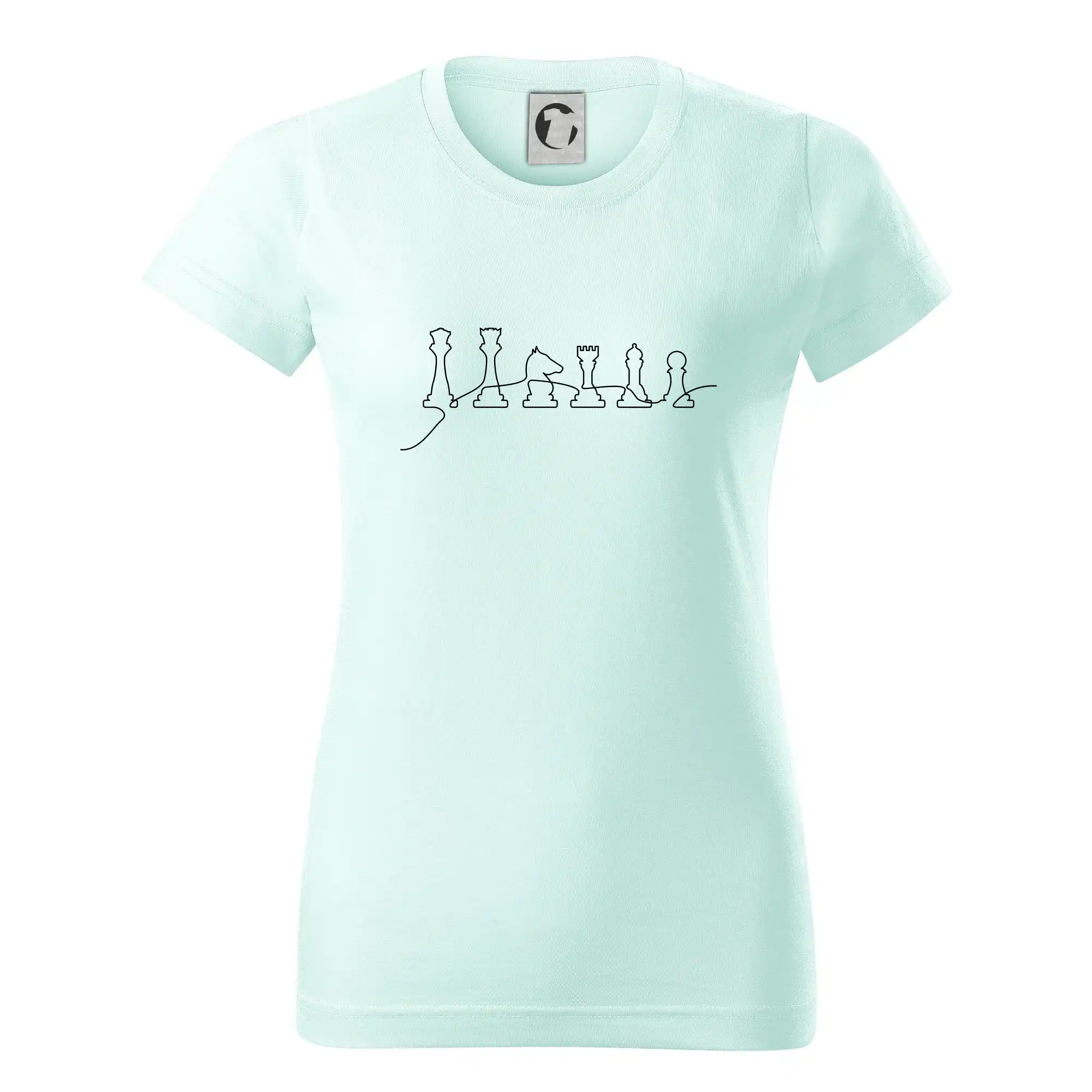 Šachové figurky v řadě - obrys