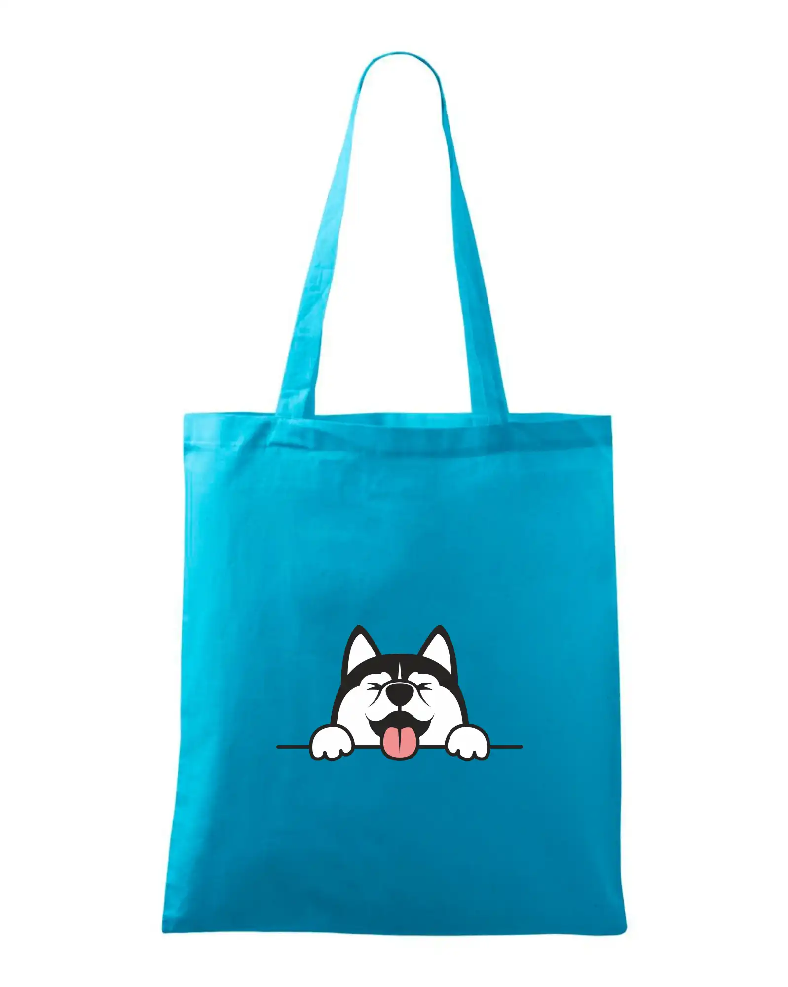 Tričká s motívom Sibírsky husky - Husky veselý - Taška bavlnená