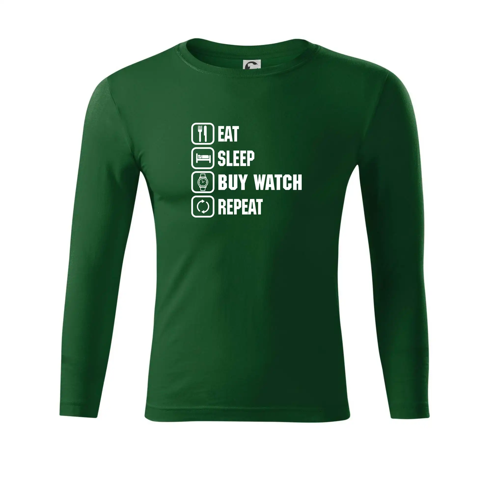 Eat sleep repeat - Eat Sleep Buy watch Repeat - Tričko Progress s dlhým rukávom