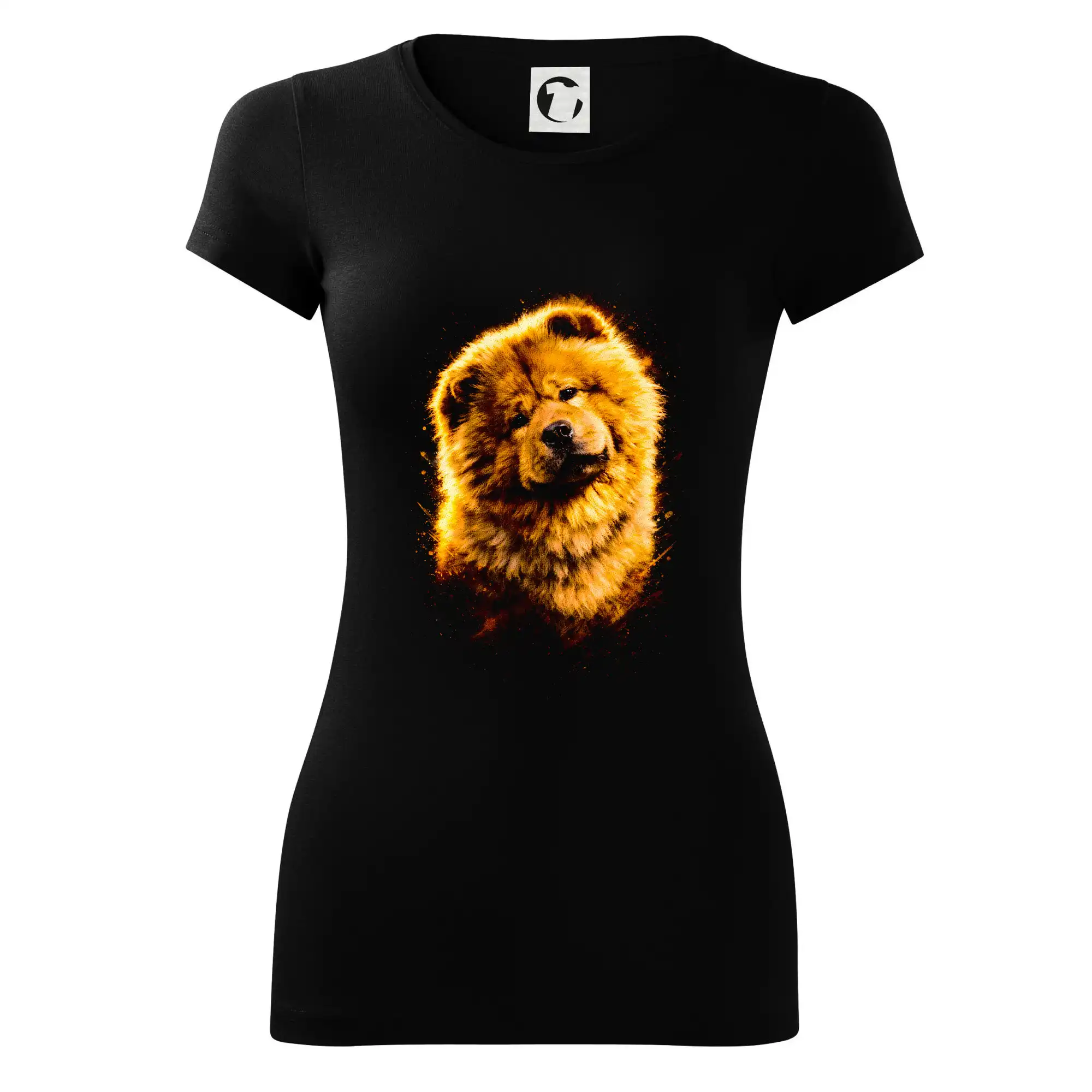 Ostatné psie plemená - Obrázok poltón Čau-čau sediaci - Dámske tričko Glance - Priliehavejší strih