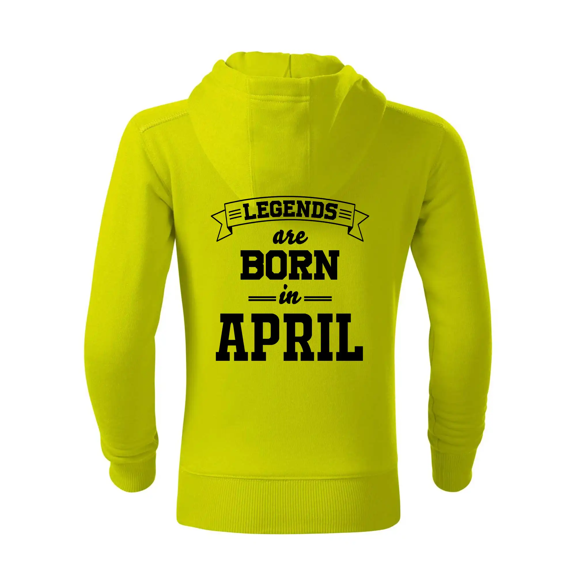 Tričká pre narodených v apríli - Legends are born in April - Detská s kapucňou na zips