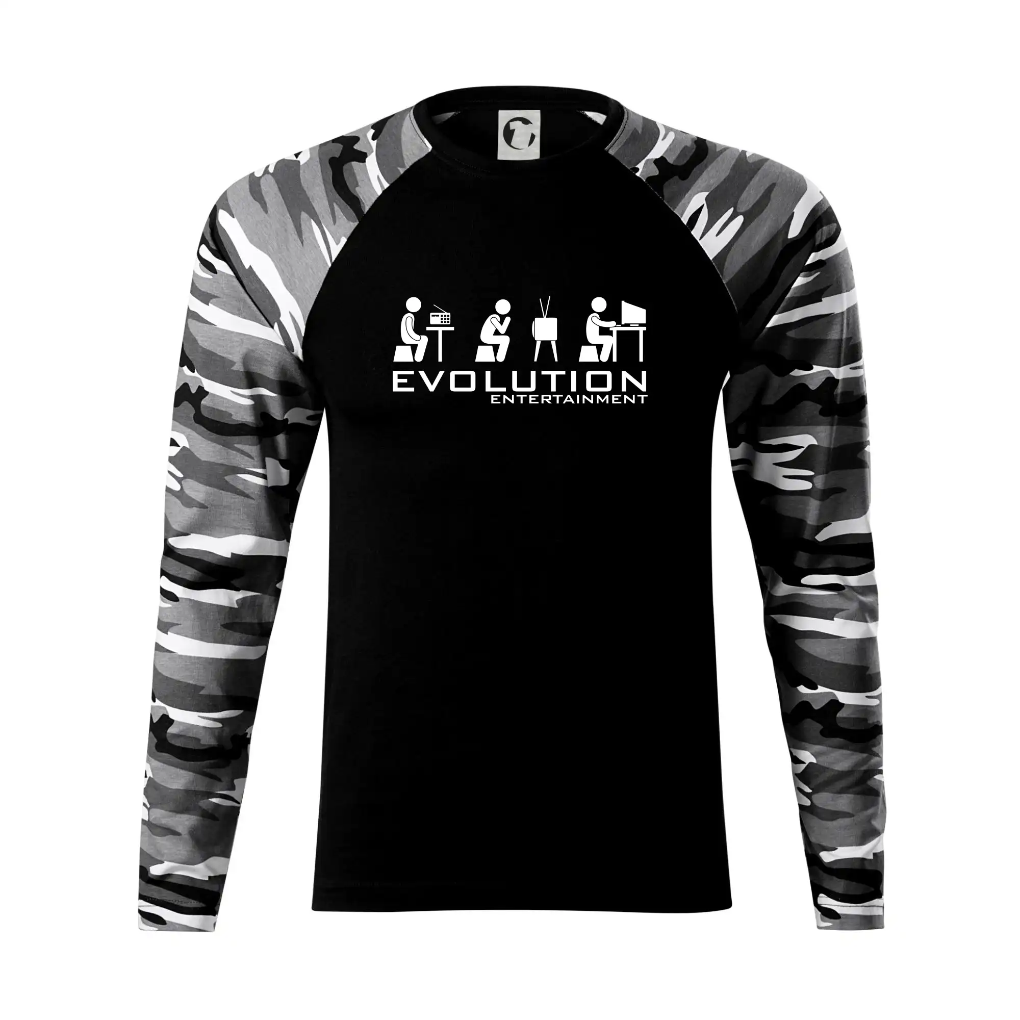 Tričká s potlačou evolúcia - Evolúcia zábavy - Camouflage LS