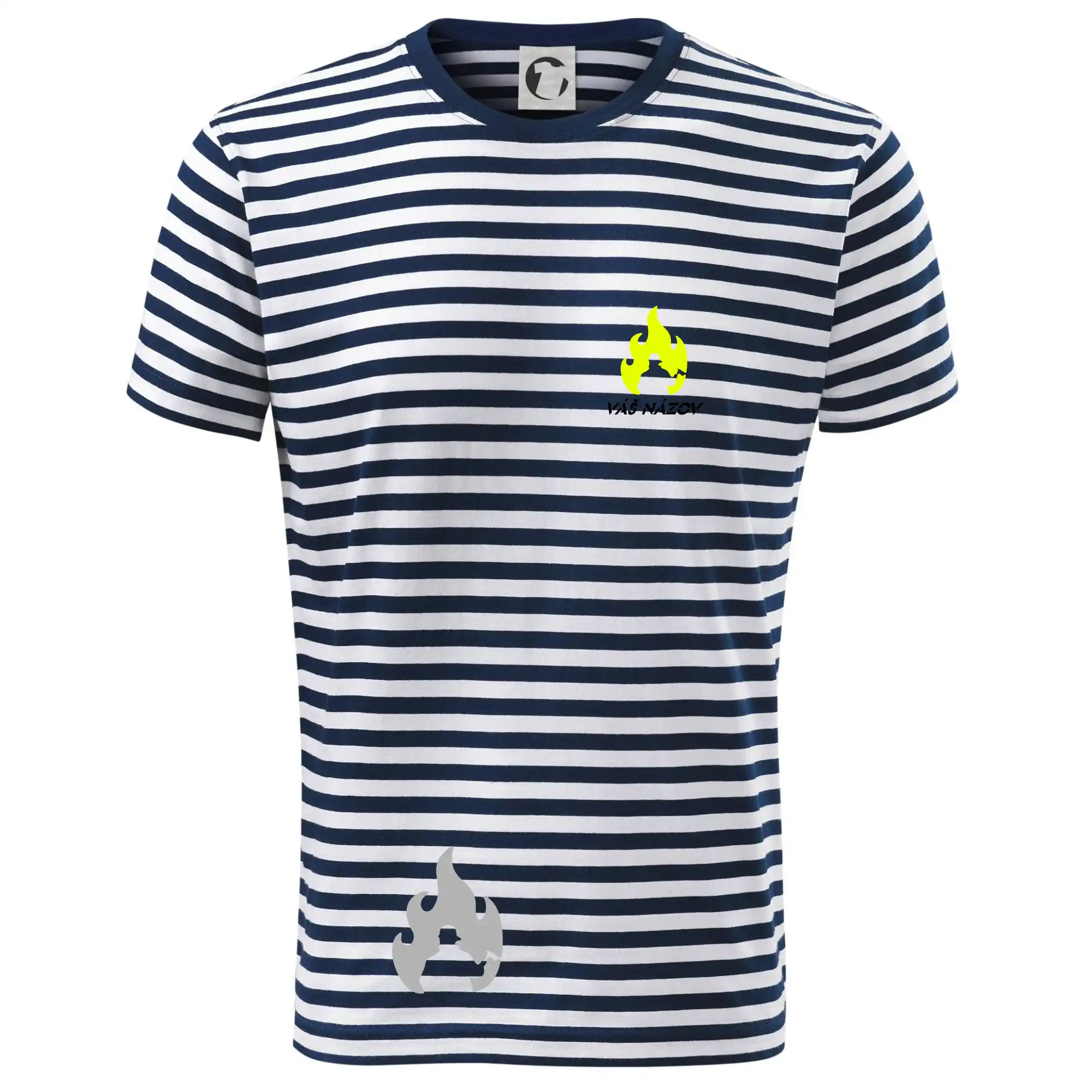 Originálne tričká pre hasičov - Hasiči - oheň - Váš názov - Prsník + chrbát - Tričko na vodu