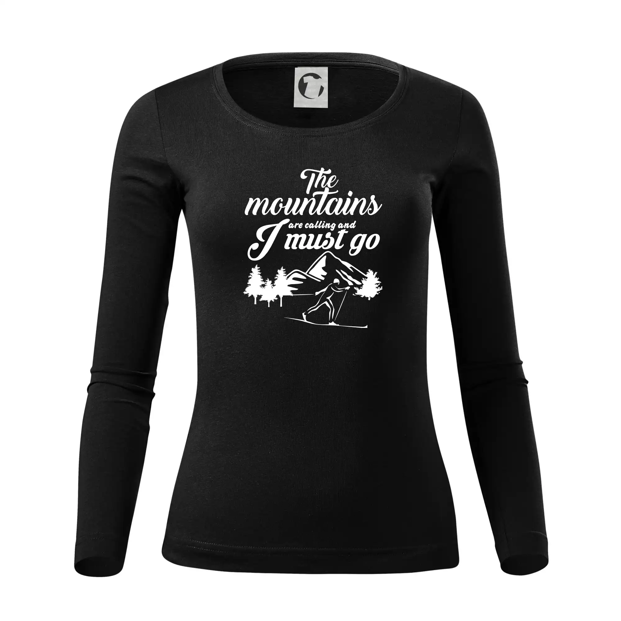 Lyže a Snowboard - The mountains are calling bežkár - Dámske tričko FIT-T LS - zužené